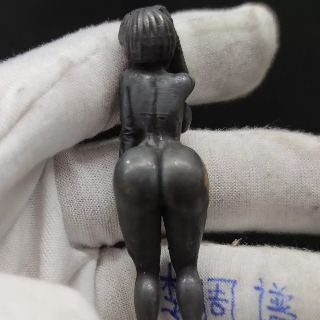Black Solid Bronze Handicraft Nude Beauty Girl Fat Ass Model Statue Ornaments
