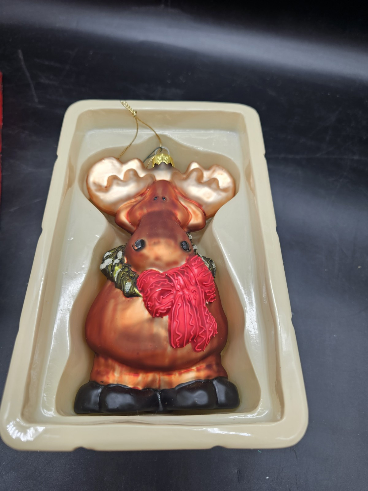 Brown Red 6 1/2″ Chubby Moose Ornament Figurine Standing on Back Legs