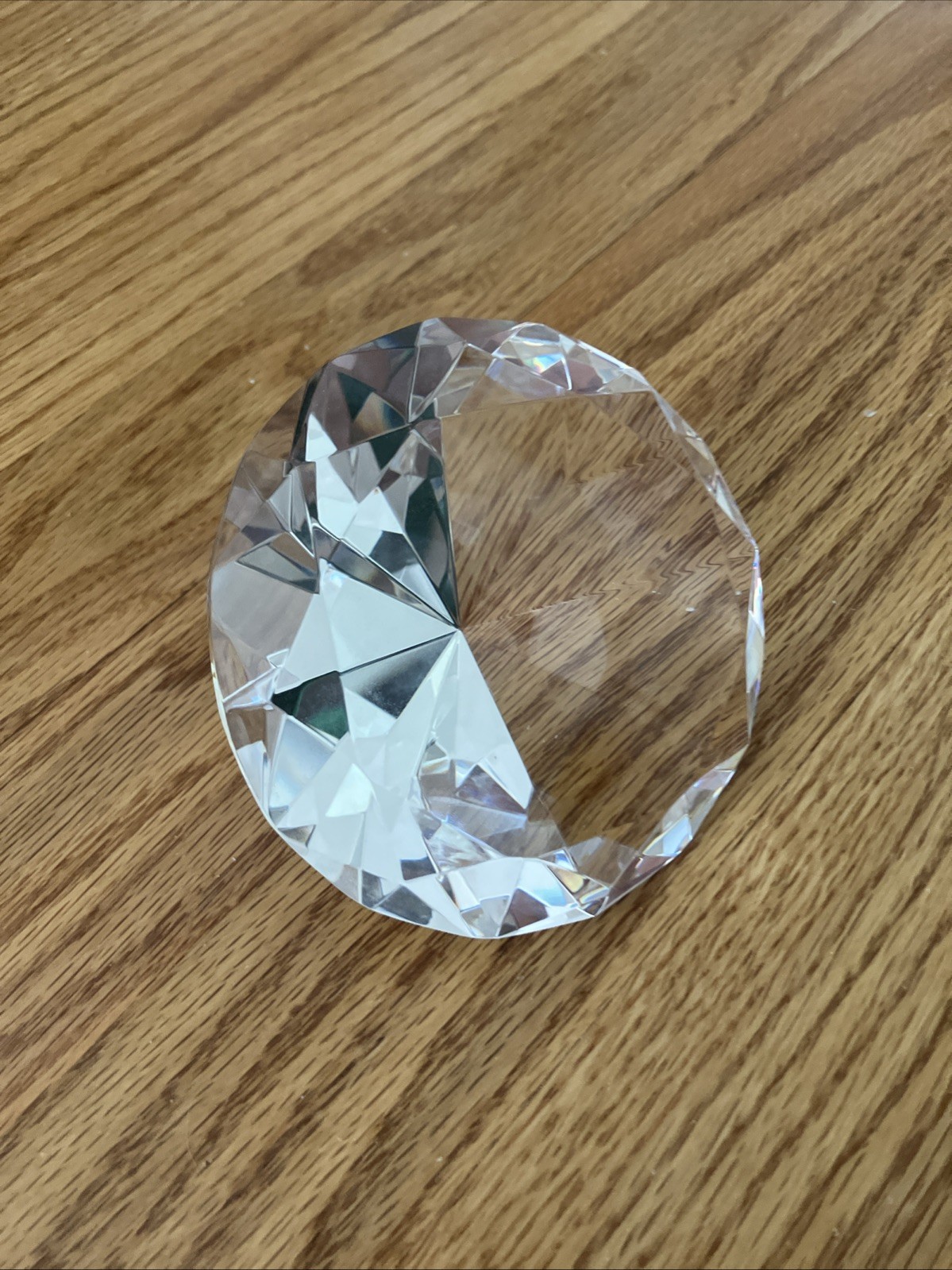 Crystal Diamond Cut Paper Weight 5″x3″ EUC Fun Gift & Great For Newly Engaged!