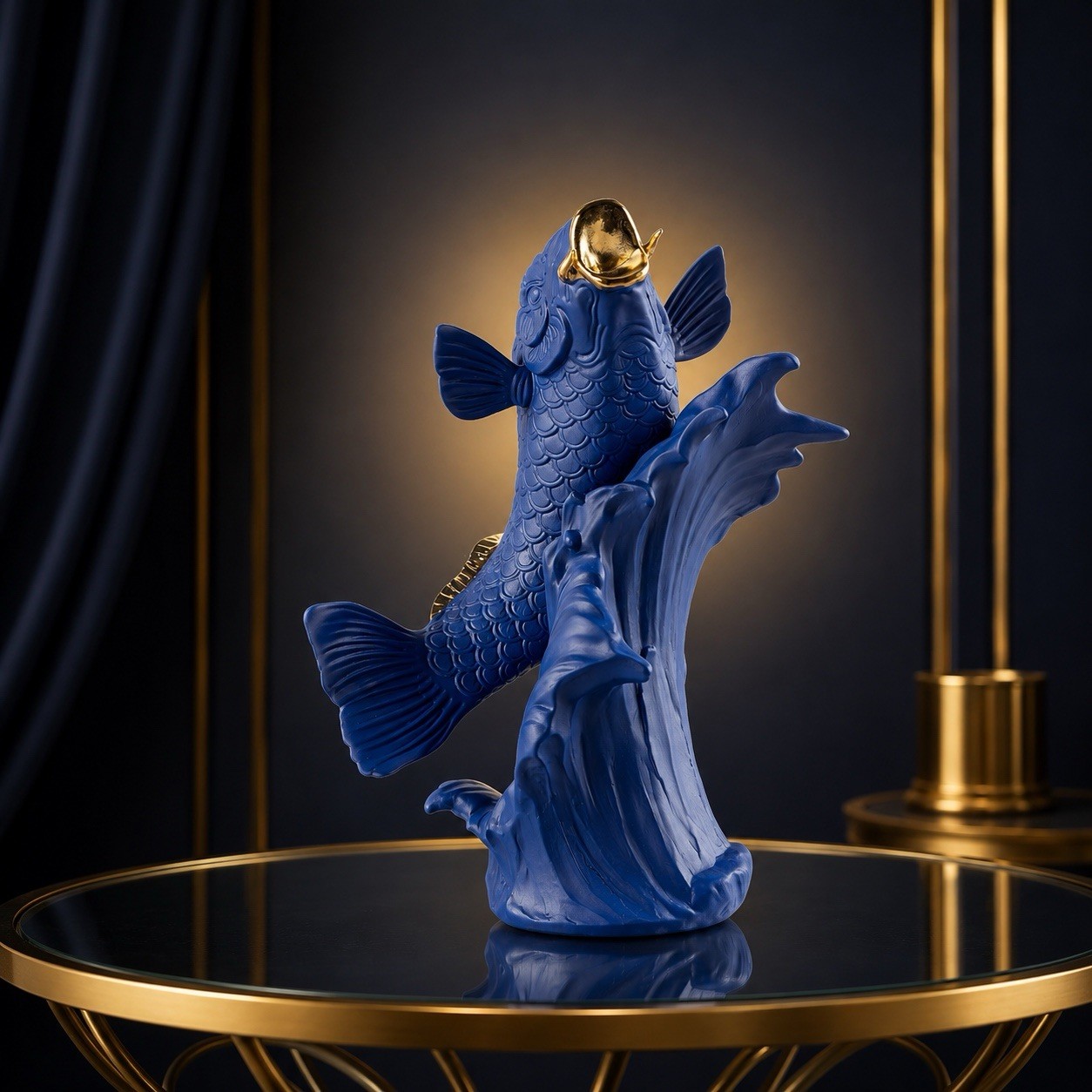 eBay Title LLADRO KOI BLUE GOLD #01009579 Limited Edition 750 Matte Gold