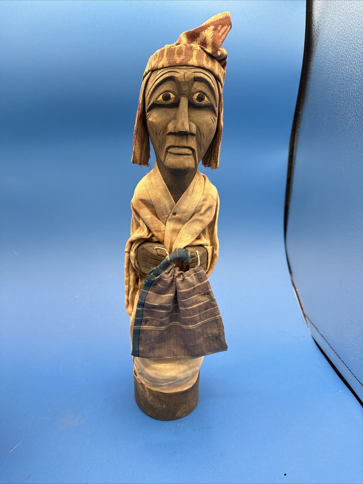 Toraja Tribe Wooden Tribal Ethnic Old Man & Woman Figurine Hand Carved Sulawesi