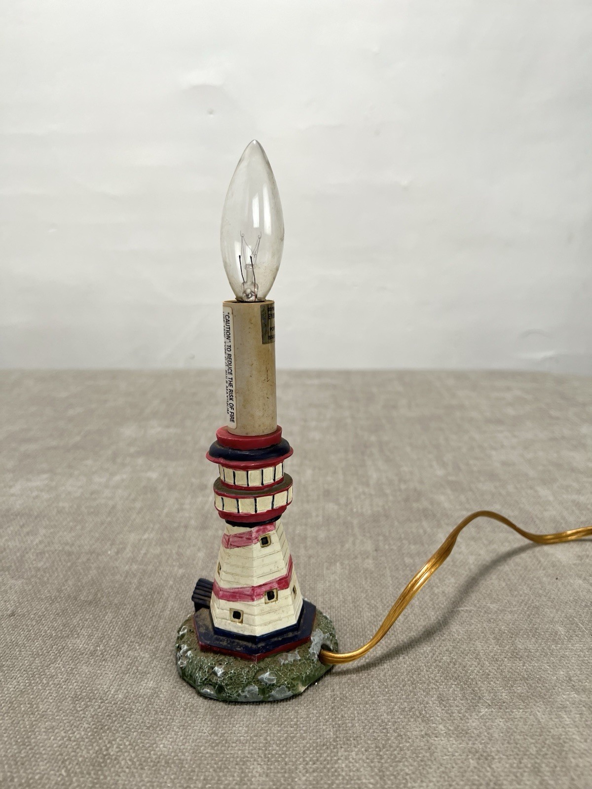 Vintage Lighthouse Lamp Night Light Coastal Beach House Cottage Nautical Decor