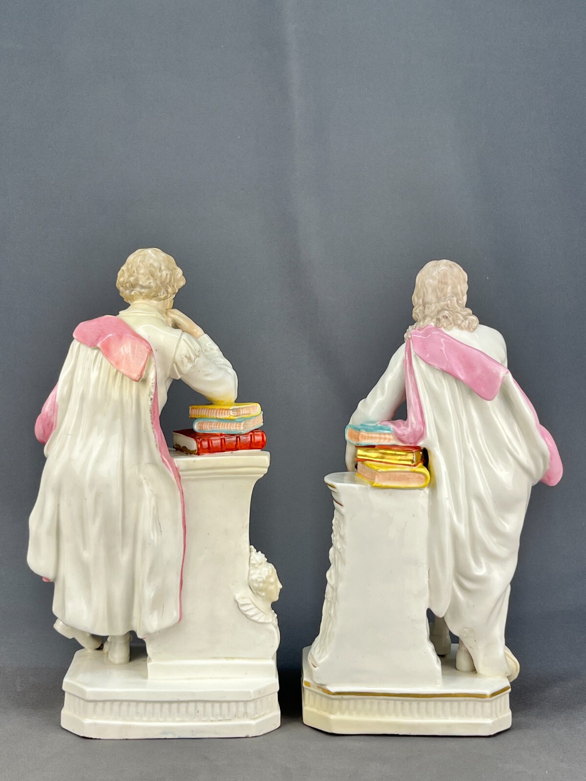 Pair 18th C. Derby Porcelain Figures of Wm Shakespeare and John Milton c. 1780