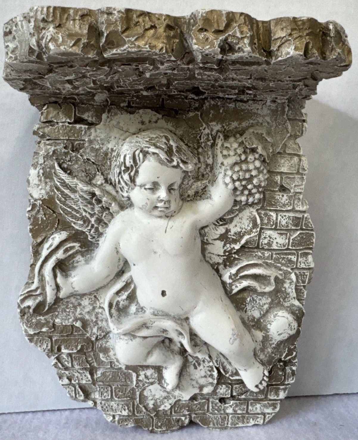 VTG Wang’s Int’l Resin Cherub Wall Shelf Decor Vintage 7 x 5.5 Inch