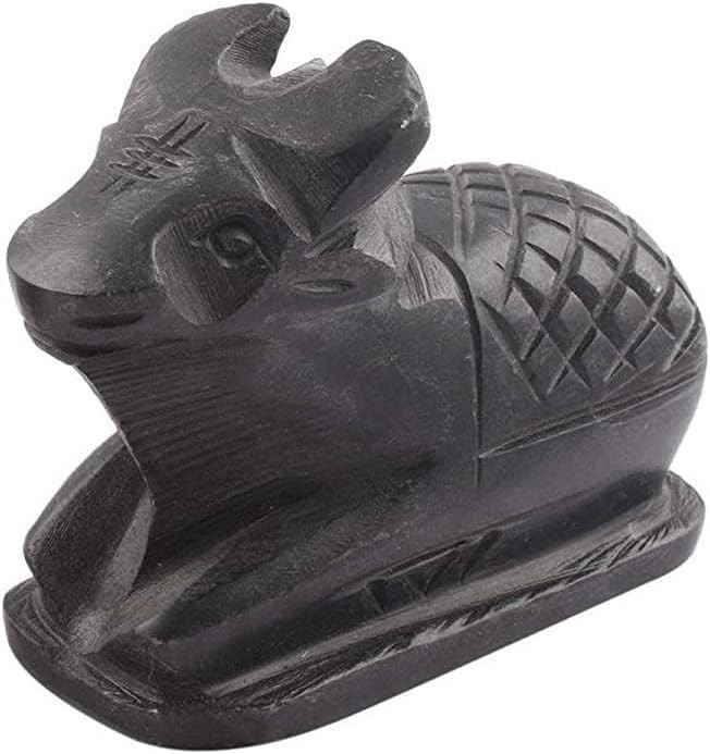 Black Marble Stone Nandi Statue For Worship, Home Décor – 2.5’L Inches (Approx.)