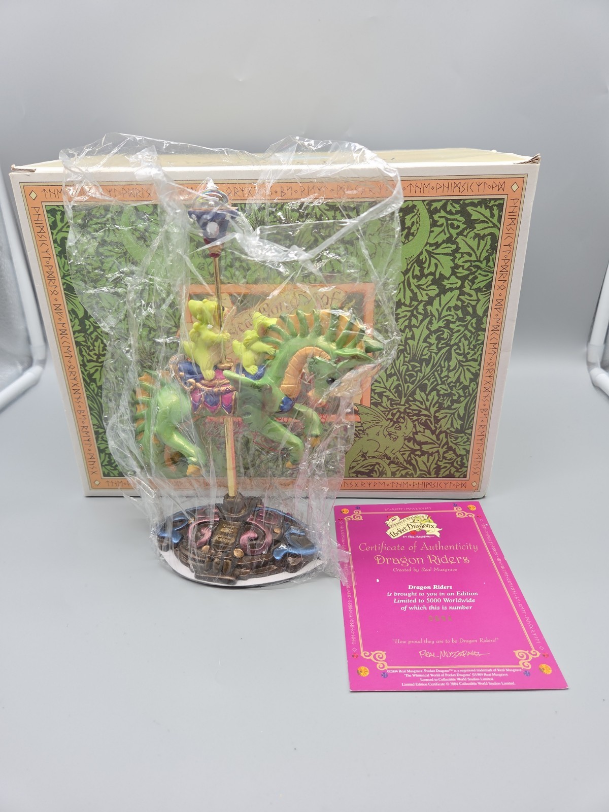 Pocket Dragons Dragon Riders Carousel Figurine Ltd 5000 #0161 Real Musgrave Box