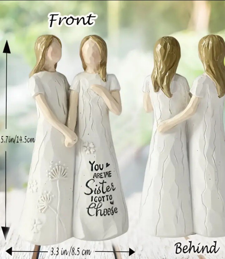 GIFT SET OF 2 “Sister I Got To Choose” Friend Statue 2 Women Figuerines 5.7″