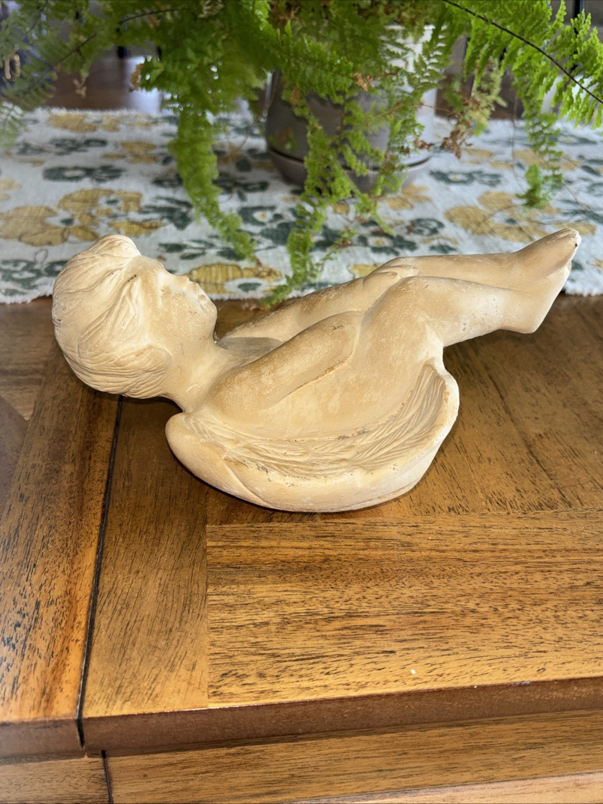 Vintage Terracotta Angel Cherub Shelf Ledge Sitter