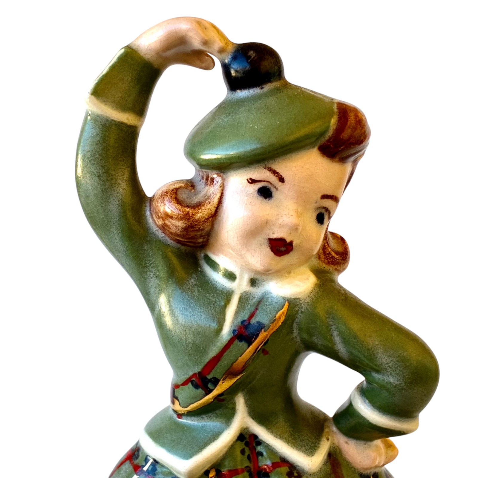 Ceramic Figurine Scottish Dancing Girl Holland Mold 7″ tall