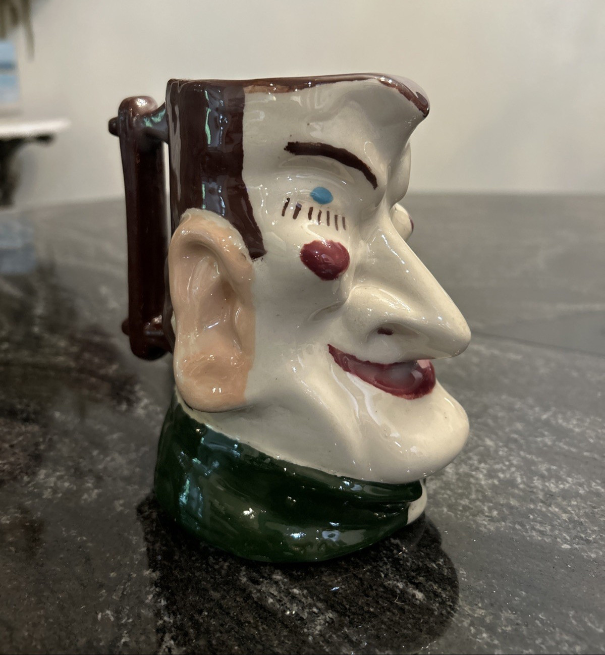 Vintage Small Toby STYLE Jug Ugly Jester Hand Painted Colonial Era Mug Signed