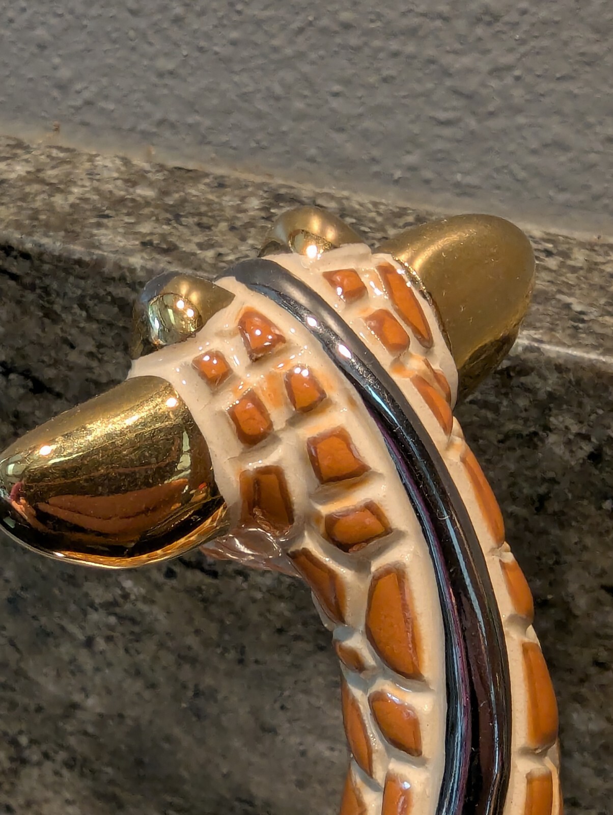 🦛🦒RINCONADA Artesania GIRAFFE HIPPOPOTAMUS Rinca Gold Figurine Uruguay Lot