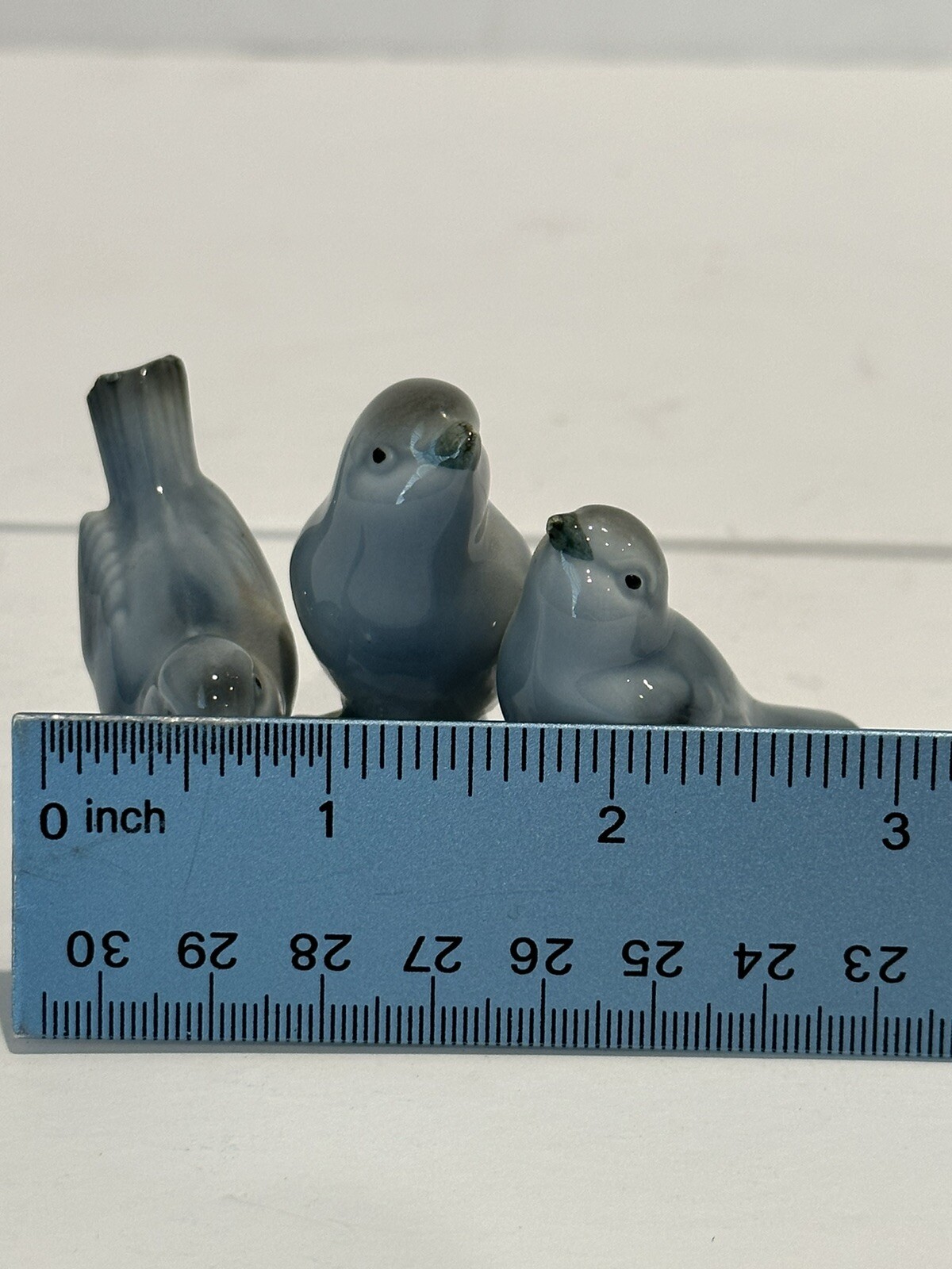 Vintage Western Germany 3 Blue Birds on a Branch Porcelain Figurine