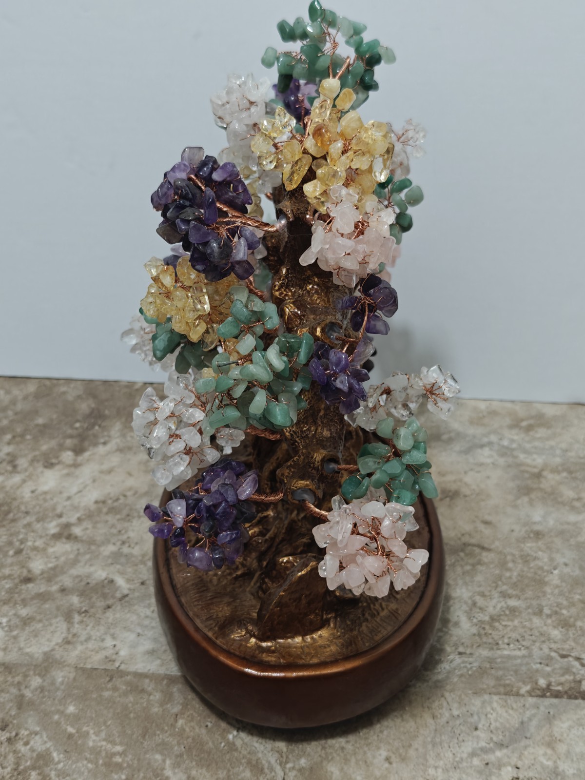 Kalifano Chakra Bonsai TREE OF LIFE Multicolored Gemstones