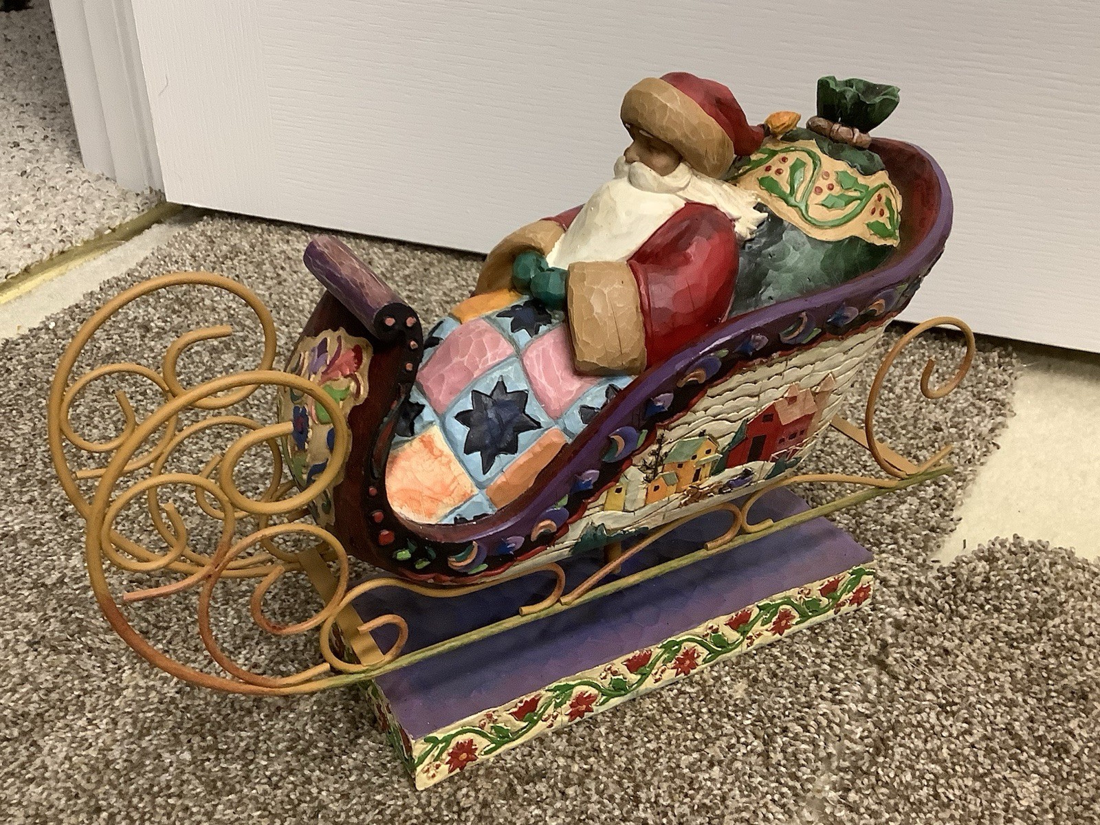 Jim Shore Heartwood Creek Delivering Joy Santa’s Sleigh 2004 117719T 14” Long
