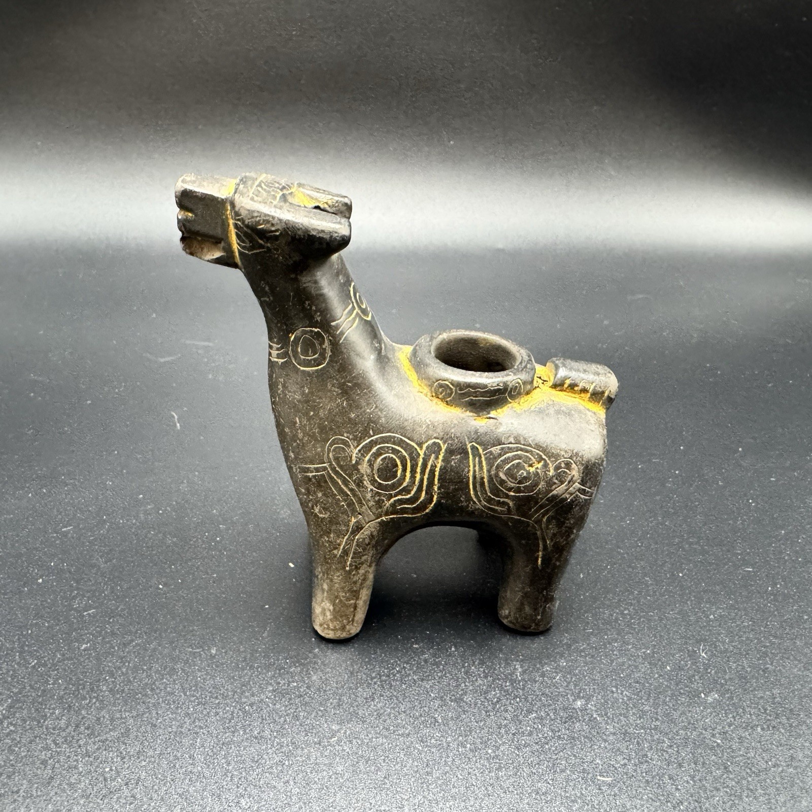 Ceramic llama Argentina Traditional Sculpture Made by Native Aboriginal Peoples.