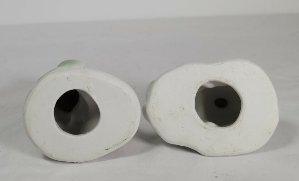 Pair Vintage Frog With Turtle And Snail Figurines