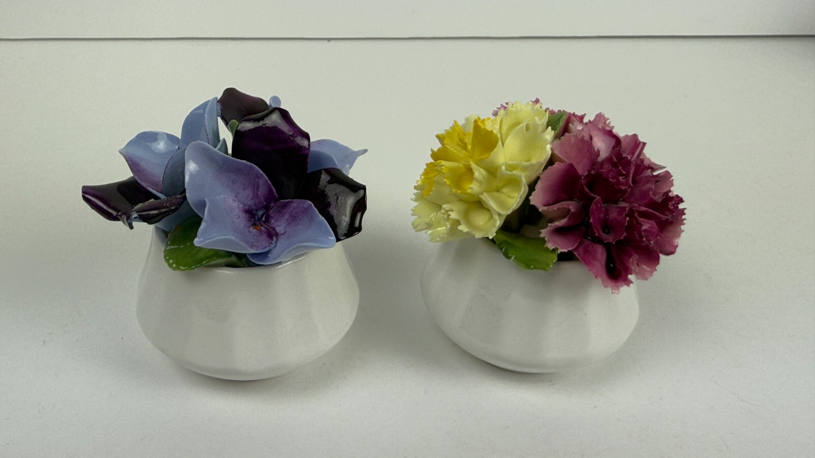 2 – Heathcote Hall English Fine Bone China Flowers in Flower Pots