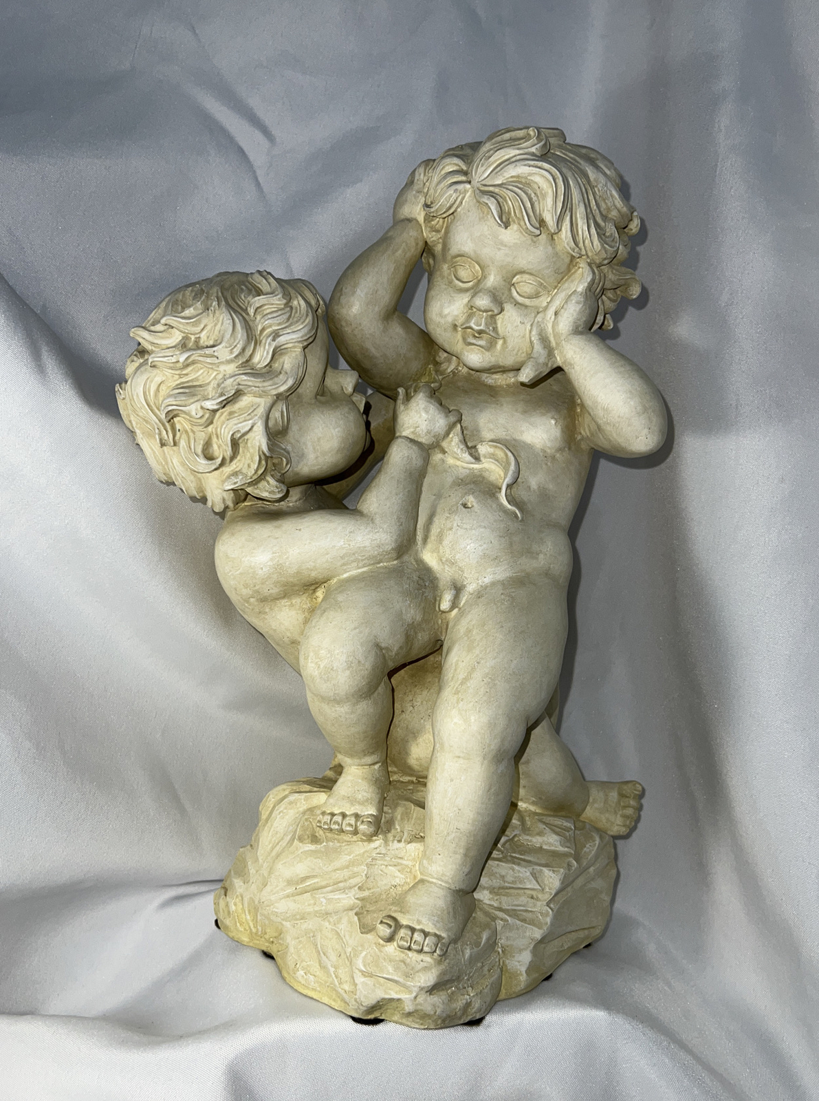 Vintage Collectible 14” Tall Precious Little Boys/Cherubs Playing Sculpture