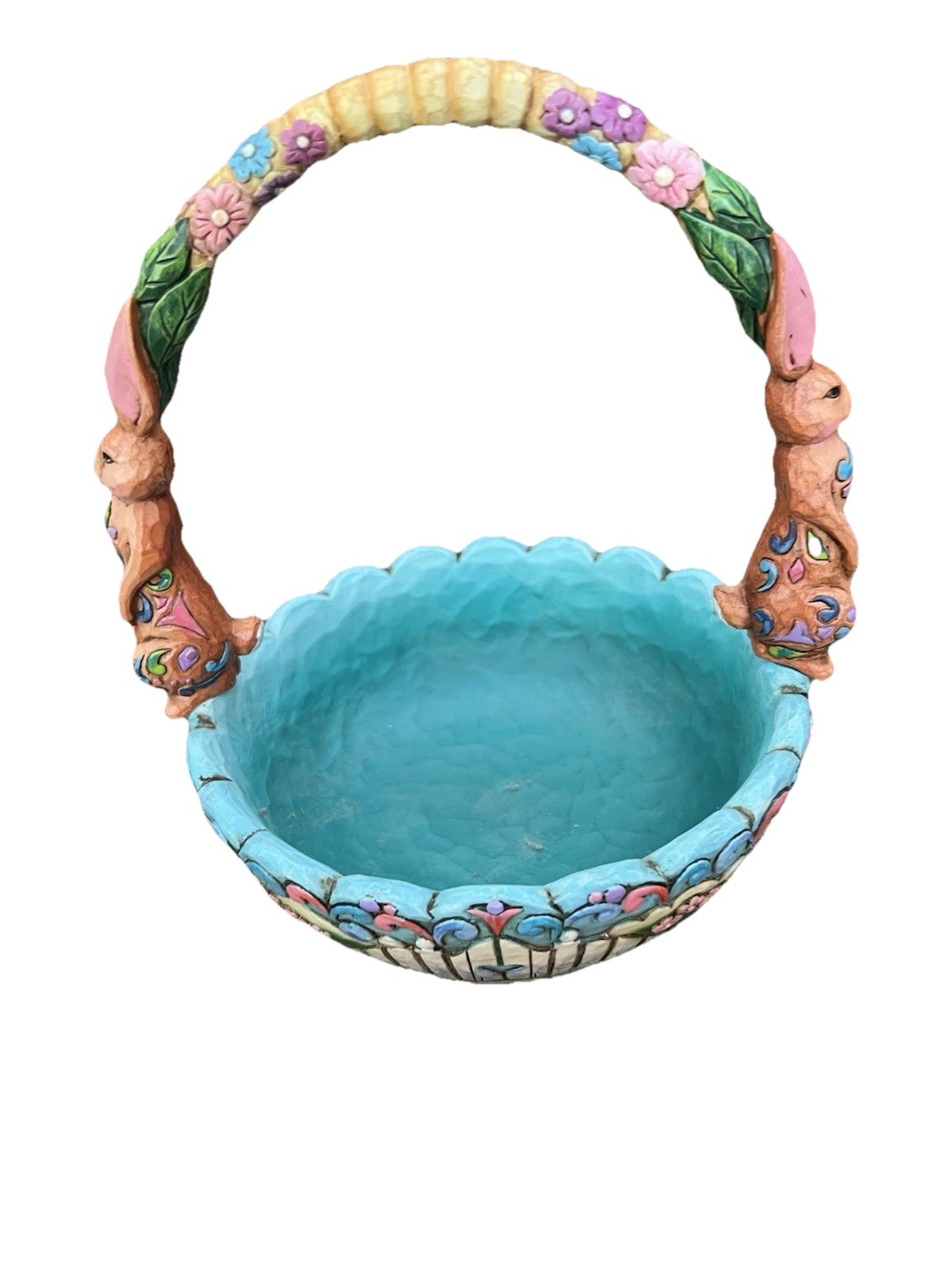 Jim Shore Heartwood Creek Resin 2006 “Hunting Eggs, Finding Joy” Basket