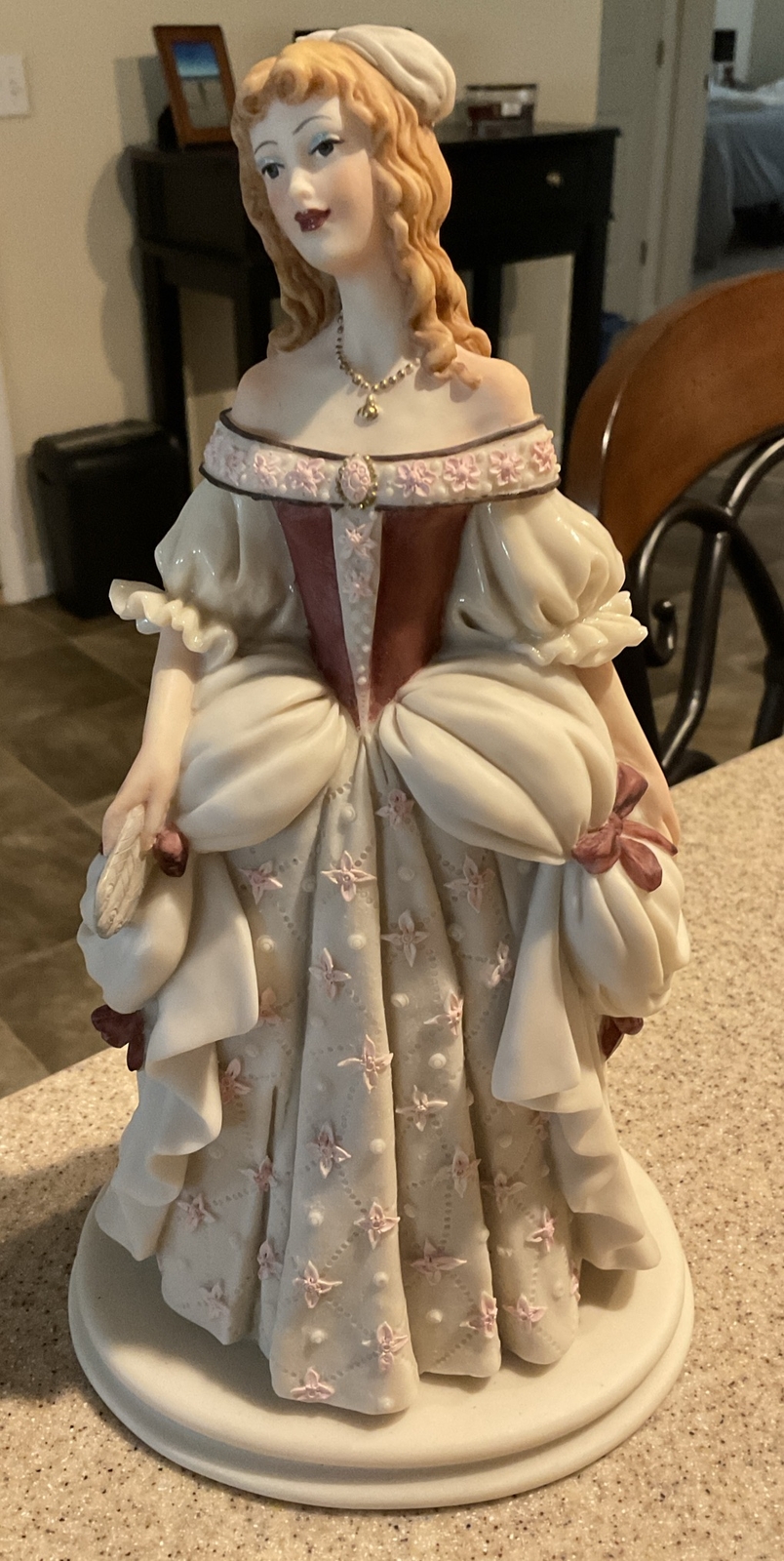 Vintage A Belcari Dear Baroque Rococo 1989 Alabaster 10.5” Figurine Italy Heavy