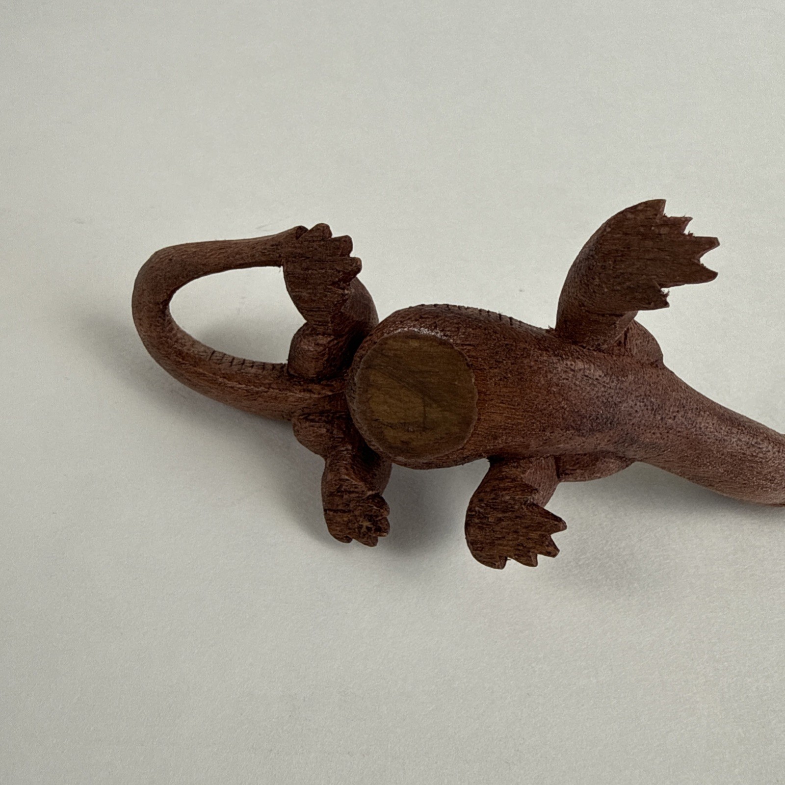 Komono Dragon Made Of Carved Wood About 5 Inches Long and 2 Inches Tall