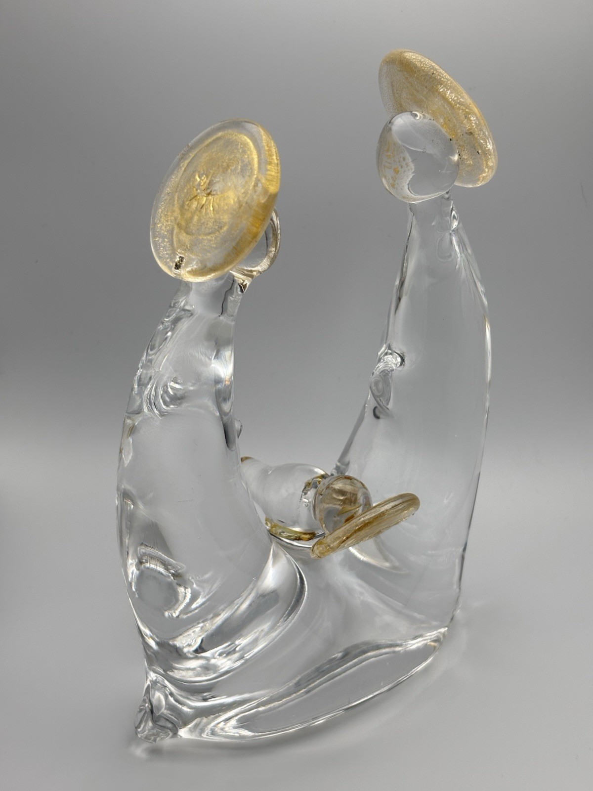 Murano Glass Holy Family Baby Jesus Christmas Nativity Gold Polveri REPAIRED