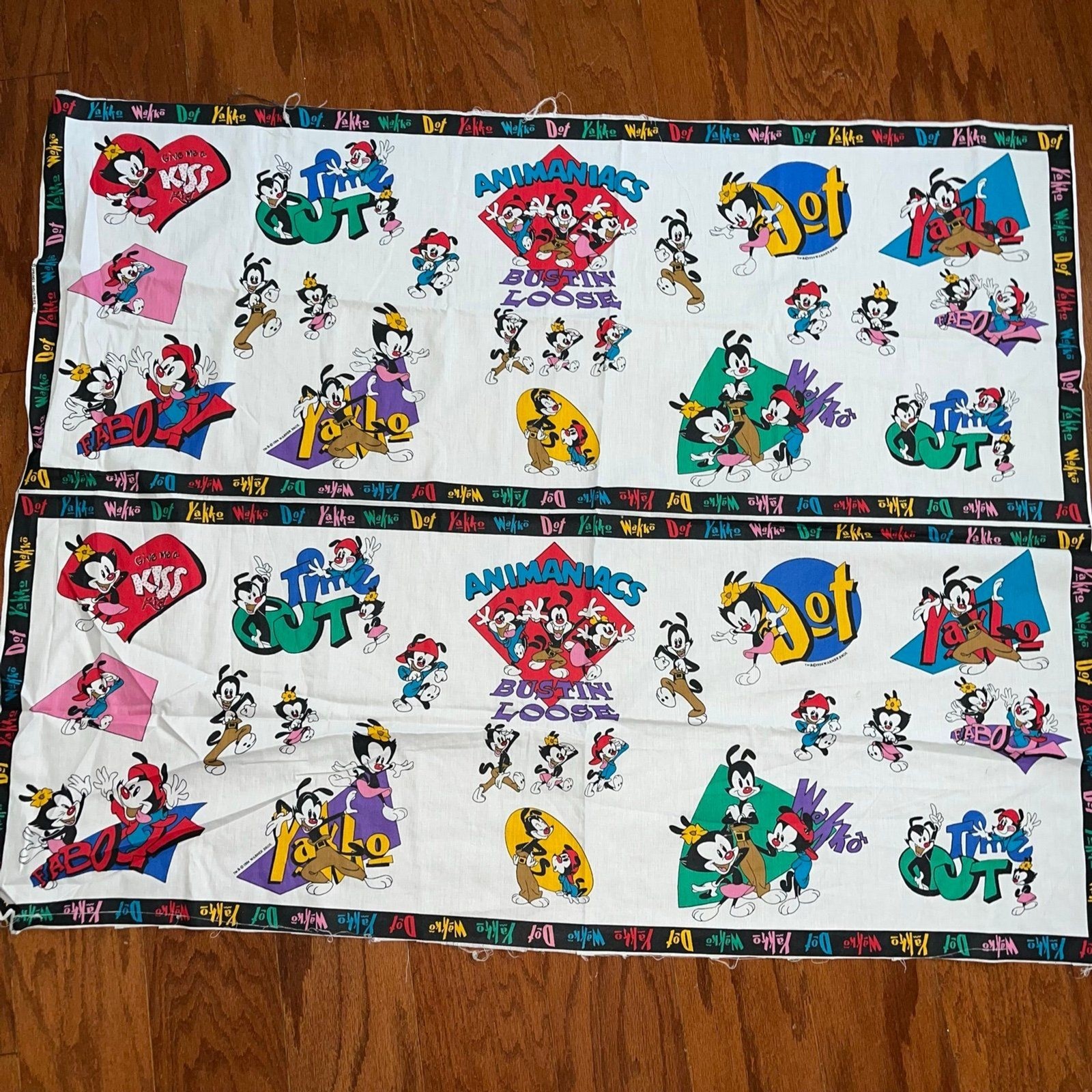 Animaniacs yakko wakko vintage material craft 90s
