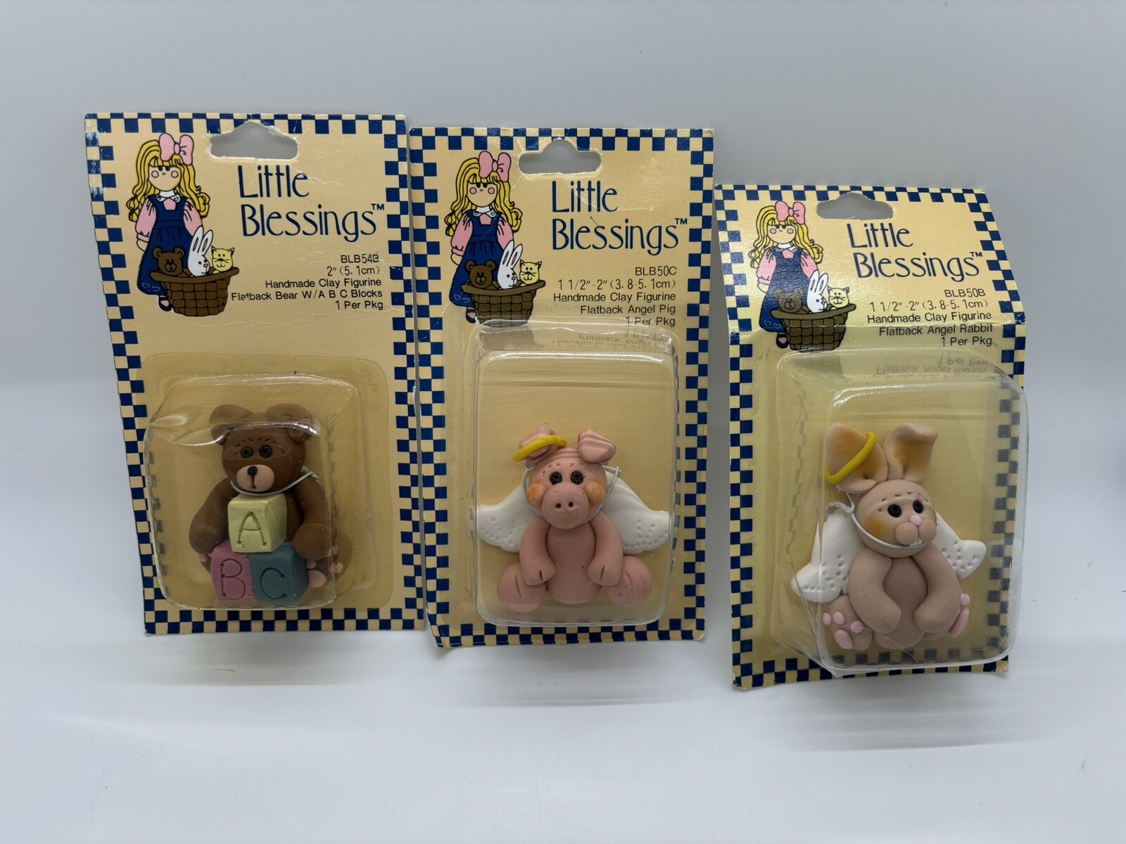 Little Blessings SUZI 3-D Resin Figurine Lot Rabbit Pig Bear Sealed Rare Figures