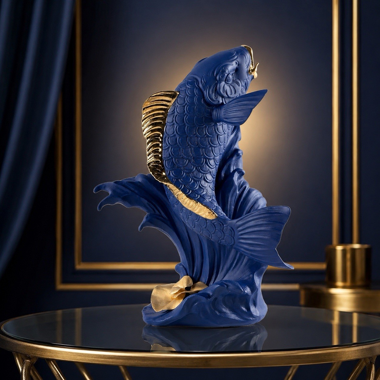 eBay Title LLADRO KOI BLUE GOLD #01009579 Limited Edition 750 Matte Gold