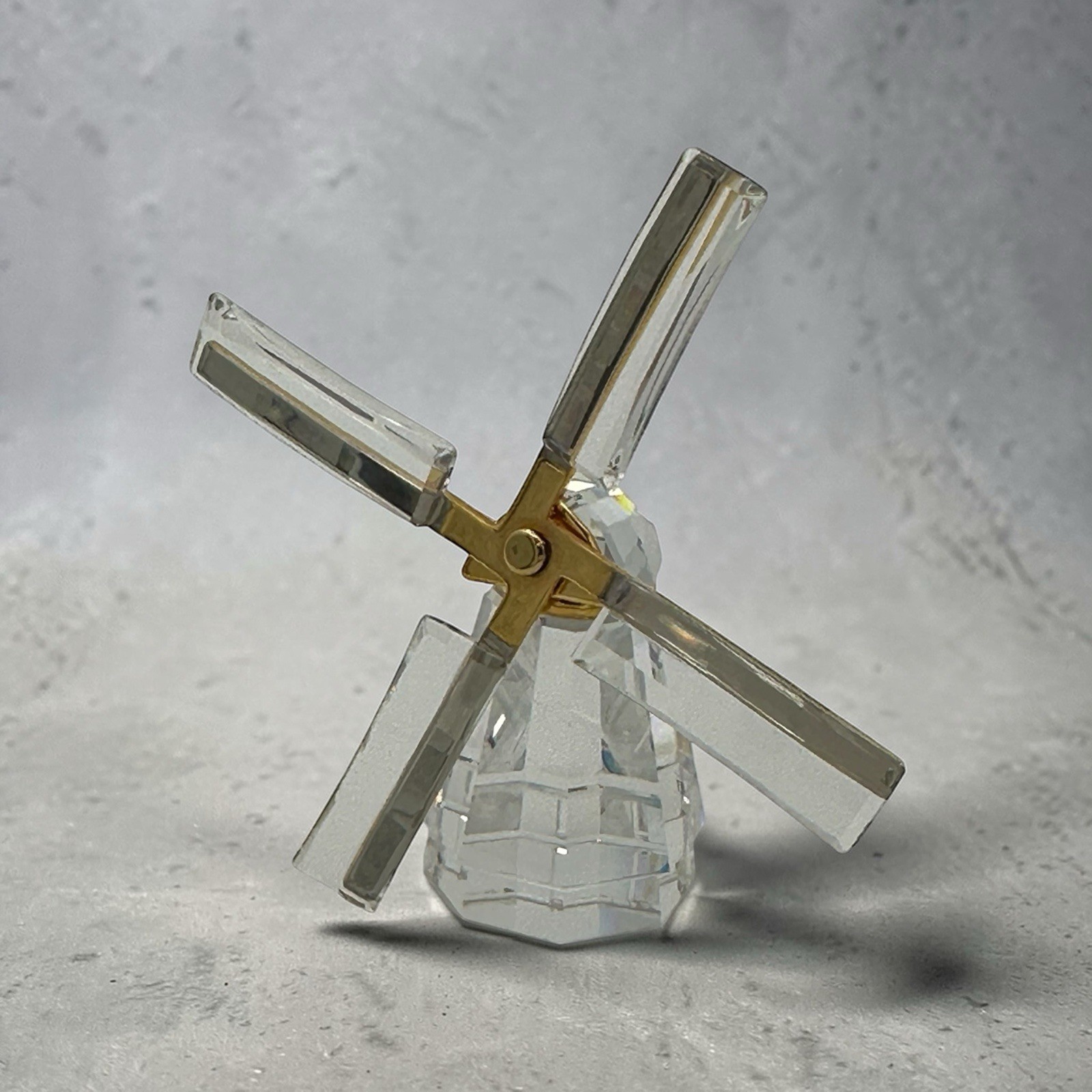 Swarovski Crystal Memories Journeys Windmill Gold Tone Retired Swan Logo