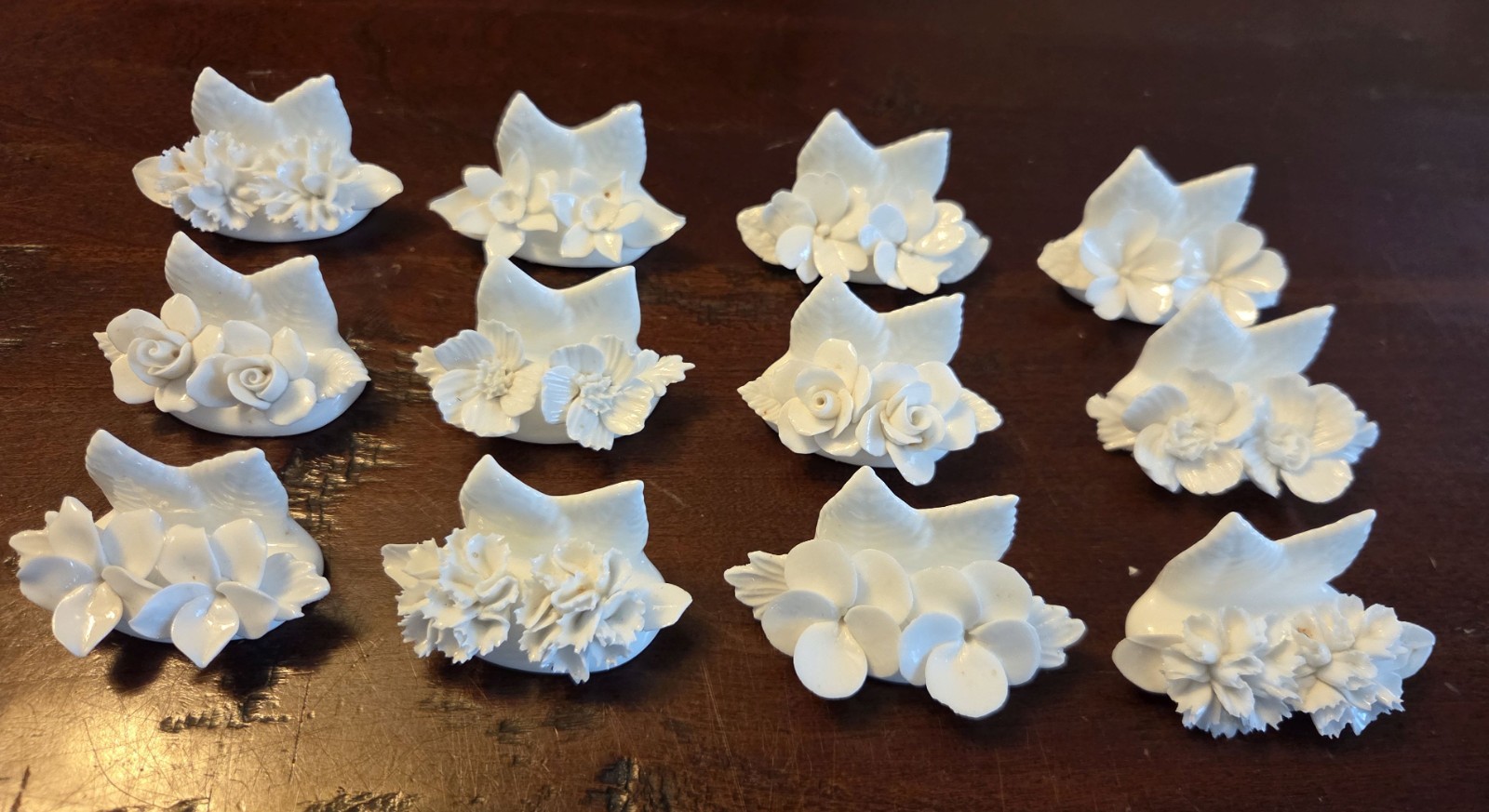 Lot of 12 White Coalport Bone China Place Card Holder Made in England