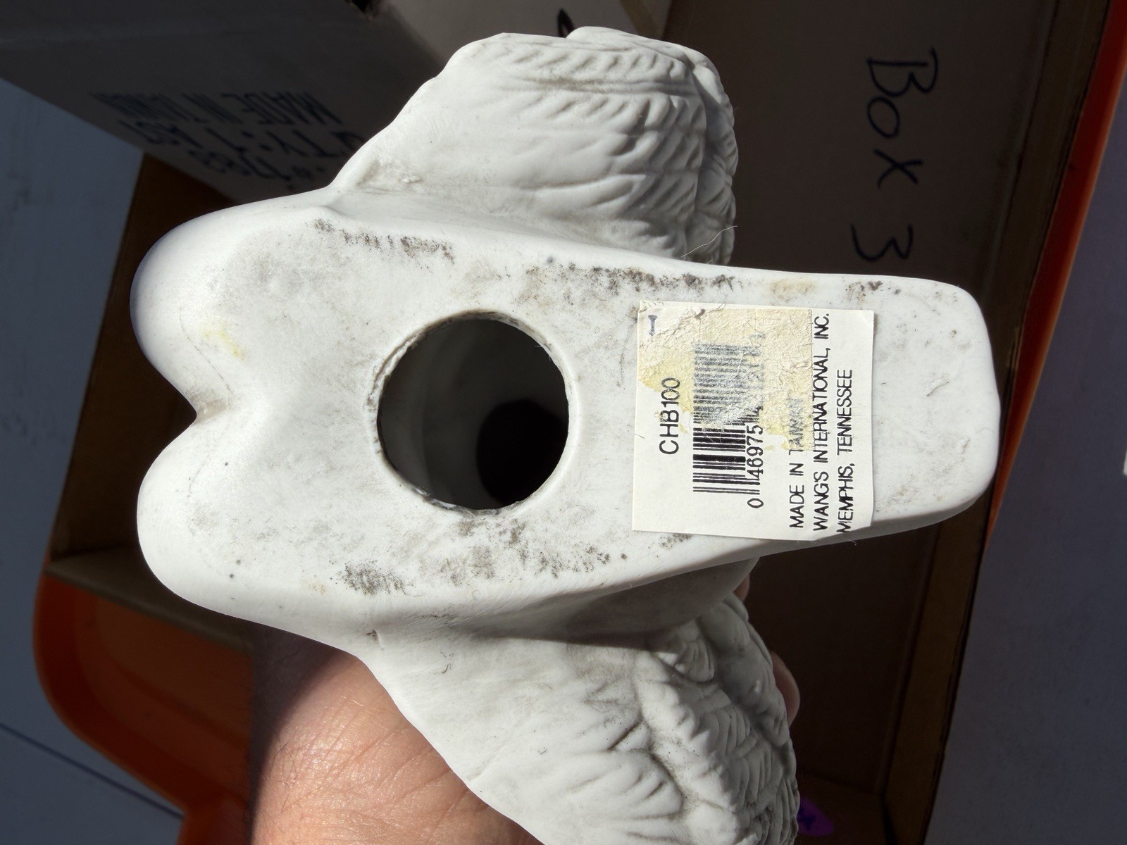 Wang’s International Ceramic Cherub Angel Figurine w/ Wings, White 3D