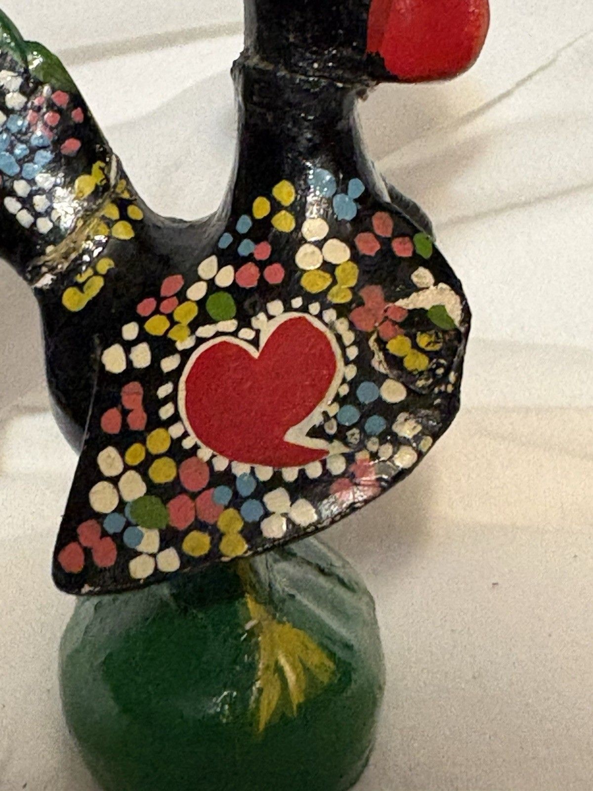 Portuguese Barcelos Rooster Figurine Colorful Statue with Traditional Design