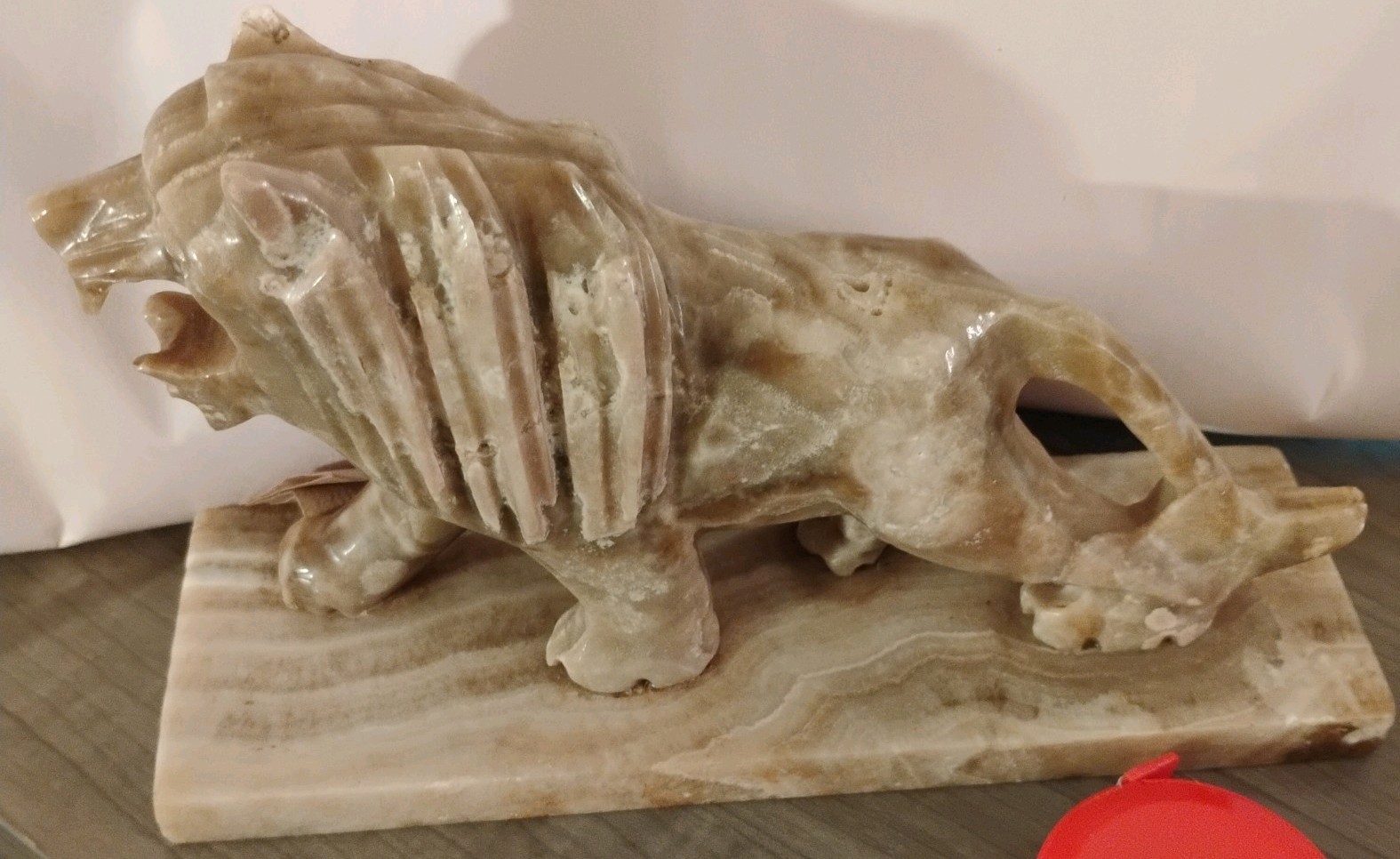 Large Marble Onyx Lion Statue Figure Sculpture Hand Carved paper weight desk