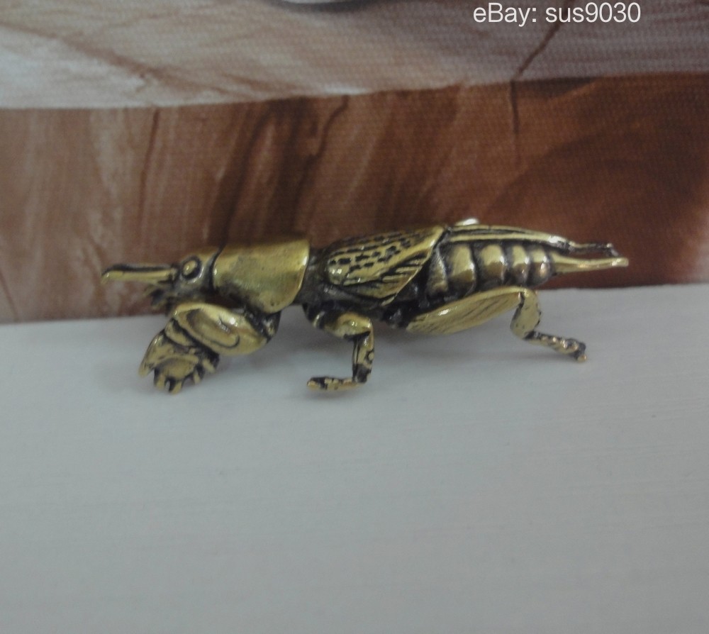 Solid Brass Prosperity Cricket Figurine Ornament for Home Decor