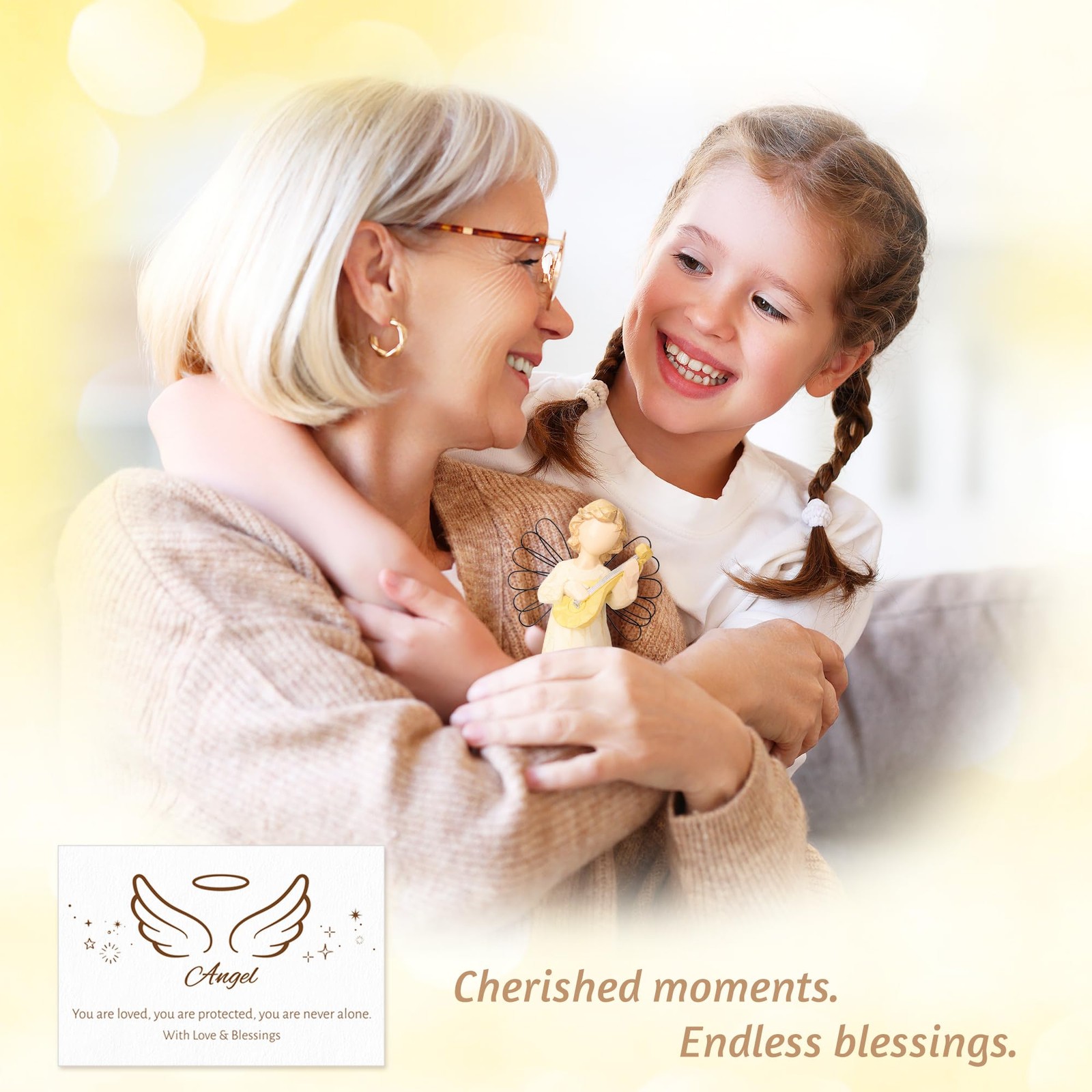 Angel Figurine, Sympathy Memorial Gift, Healing Resin Statue