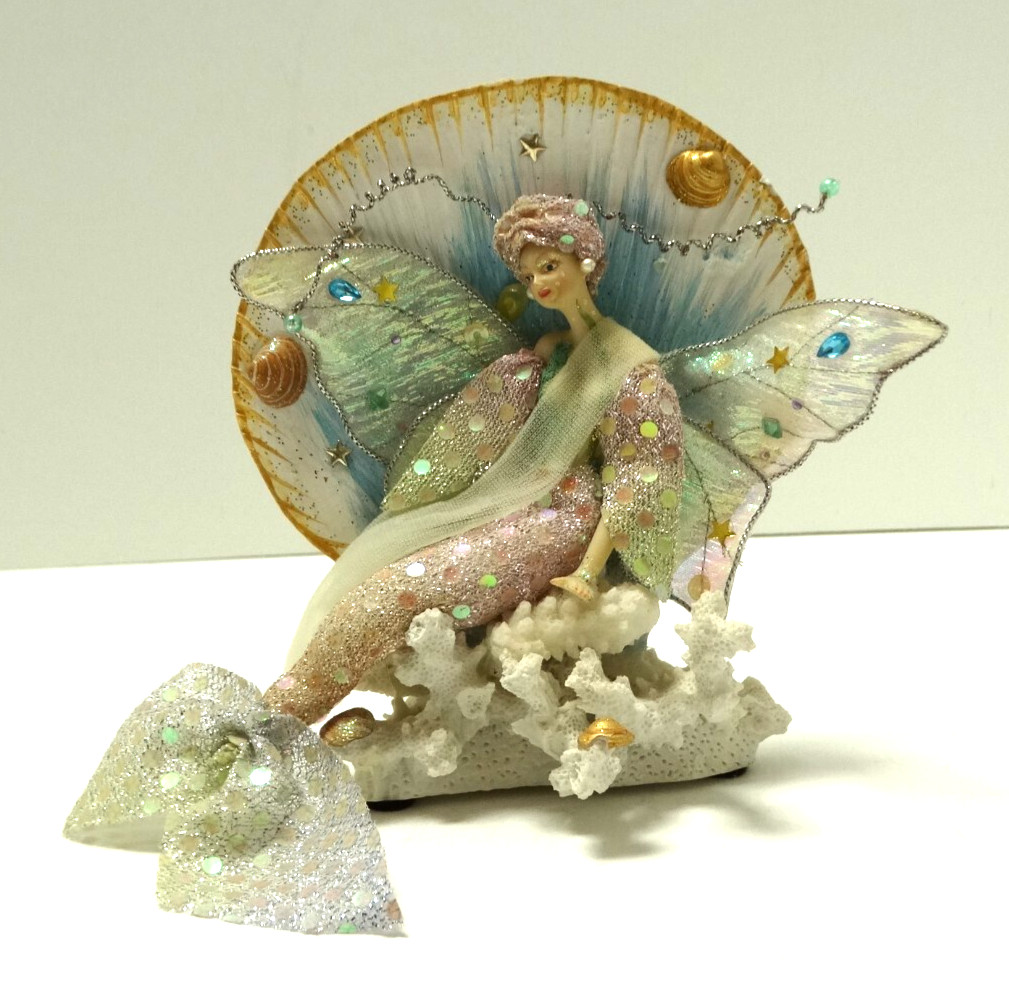 Florence Maranuk Fairy MERMAID Doll Real SHELL Fantasy Mythical Decor ~5.5″H