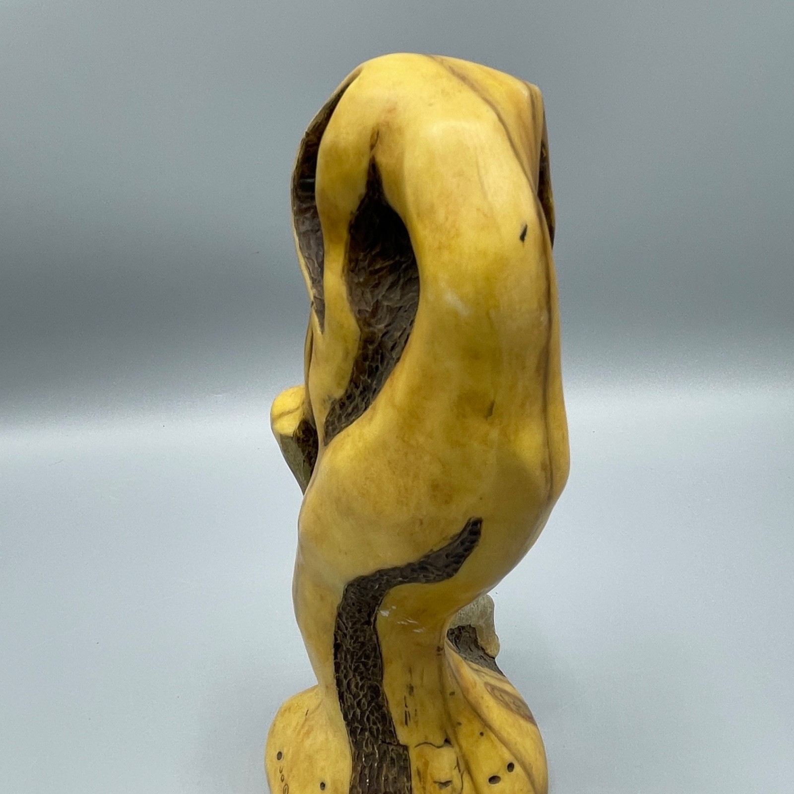 Desiree Hajny 8.75″ Wolf Wood/Resin Sculpture Signed and Dated 2000