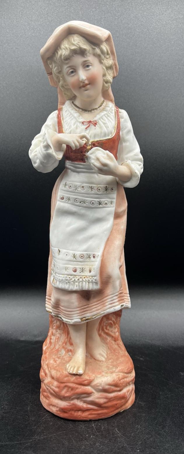Gebruder Heubach-German Bisque-Young Woman With A Shell In Her Hand Figurine