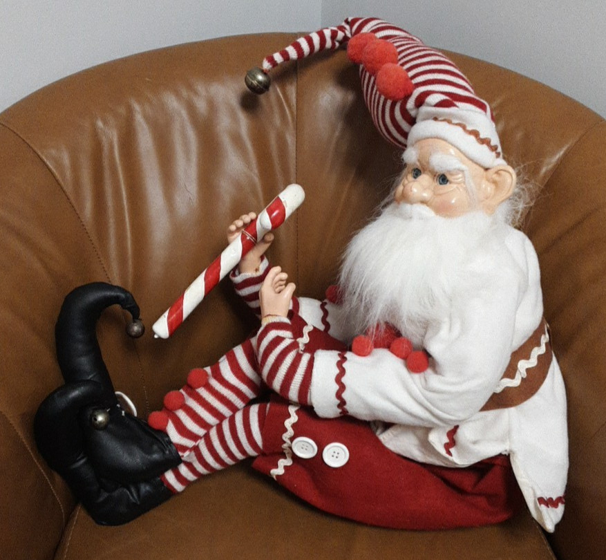 HUGE 30″ Tall Posable Christmas Elf Vintage Move Over Elf On The Shelf