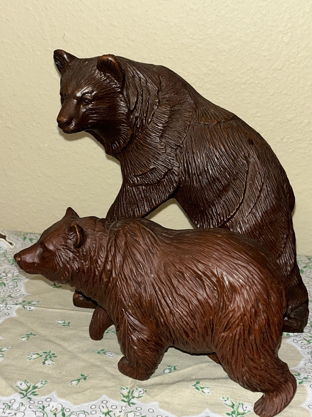 2 Red Mill Bear Sculpture Figurines Brown Grizzle Cabin Decor 7.5″ 4″ READ