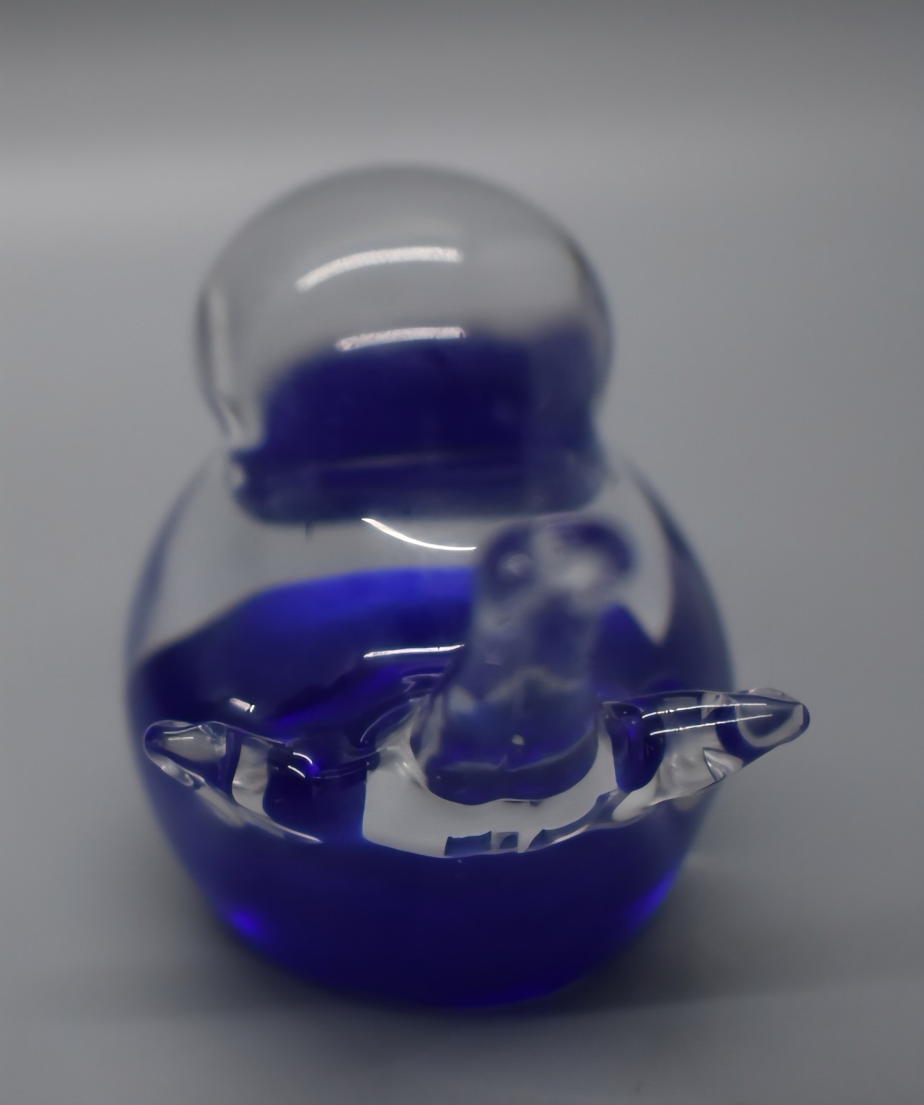 Beautiful Vintage Czech Republic Cobalt Blue Bird Figure Figurine Chick