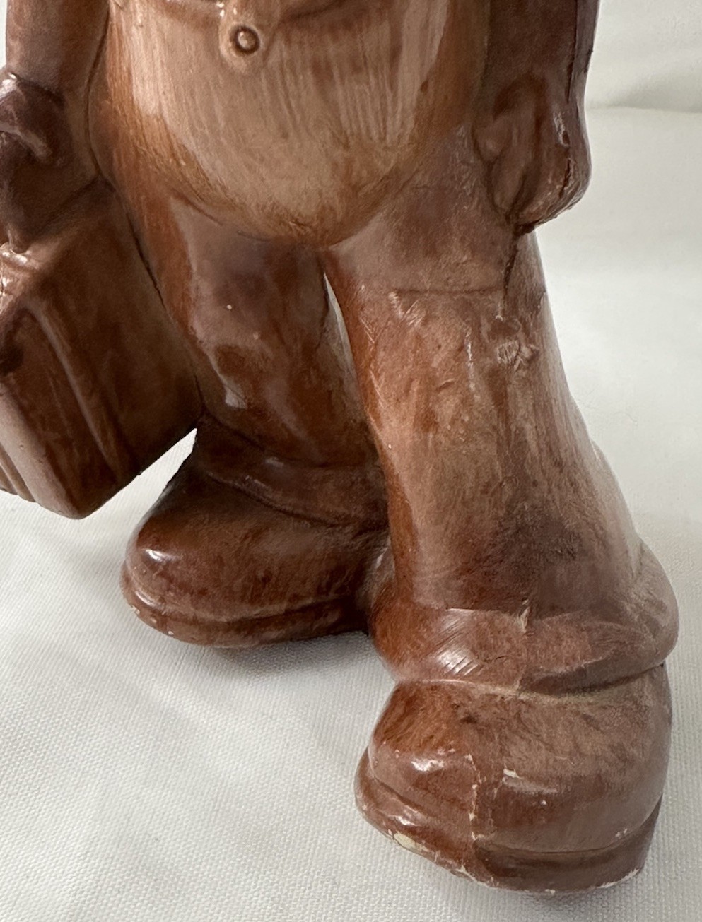 Boy With Suitcase Italy Faux Wood Figurine Dutch or Italian Vintage
