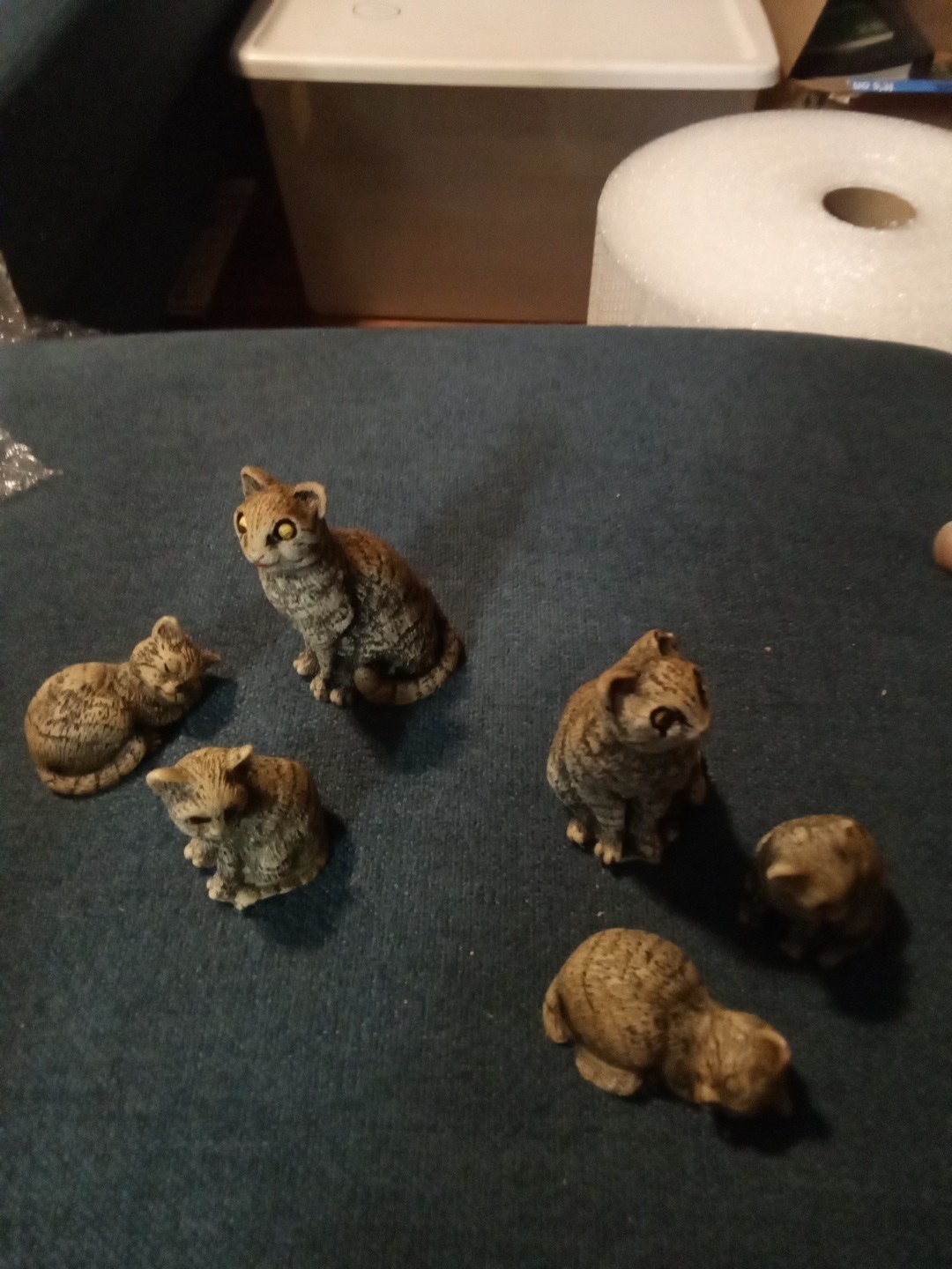 Two Sets Of Three Kitty Cats Figurines
