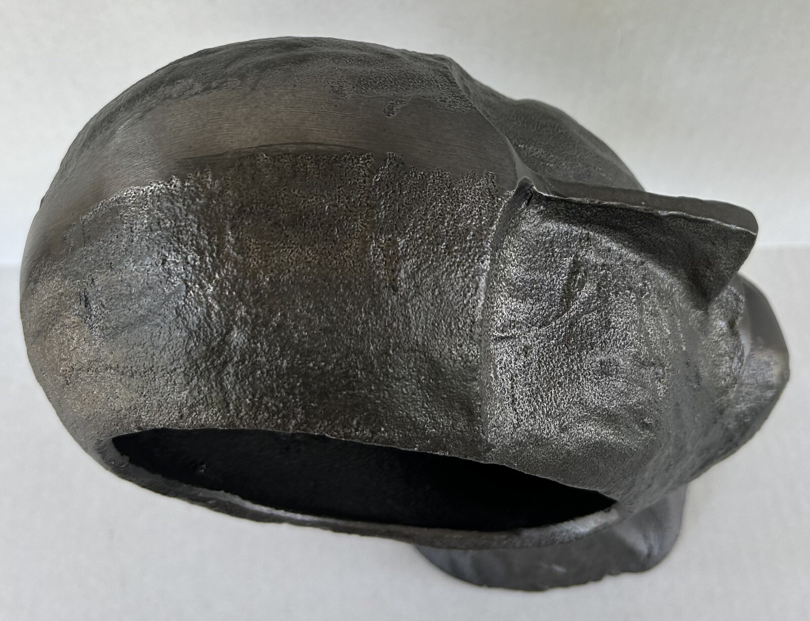 Empty Head Metal Sculpture 12″ Figural Silhouette Hole In the Head Brutalist Art