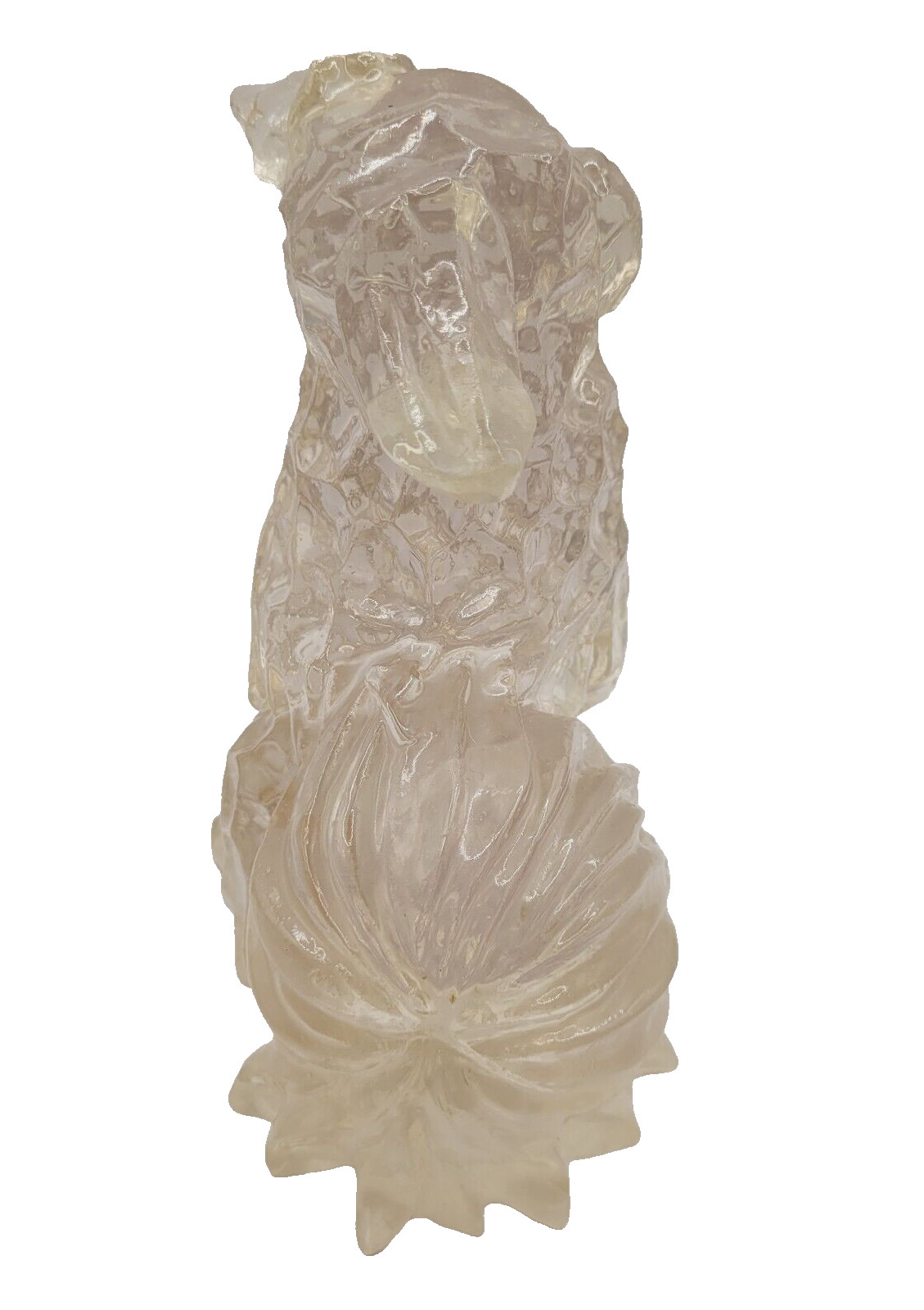 Dorothy Thorpe Clear Resin Pekingese Foo Dog Sculpture Figurine MCM 1960s Mexico