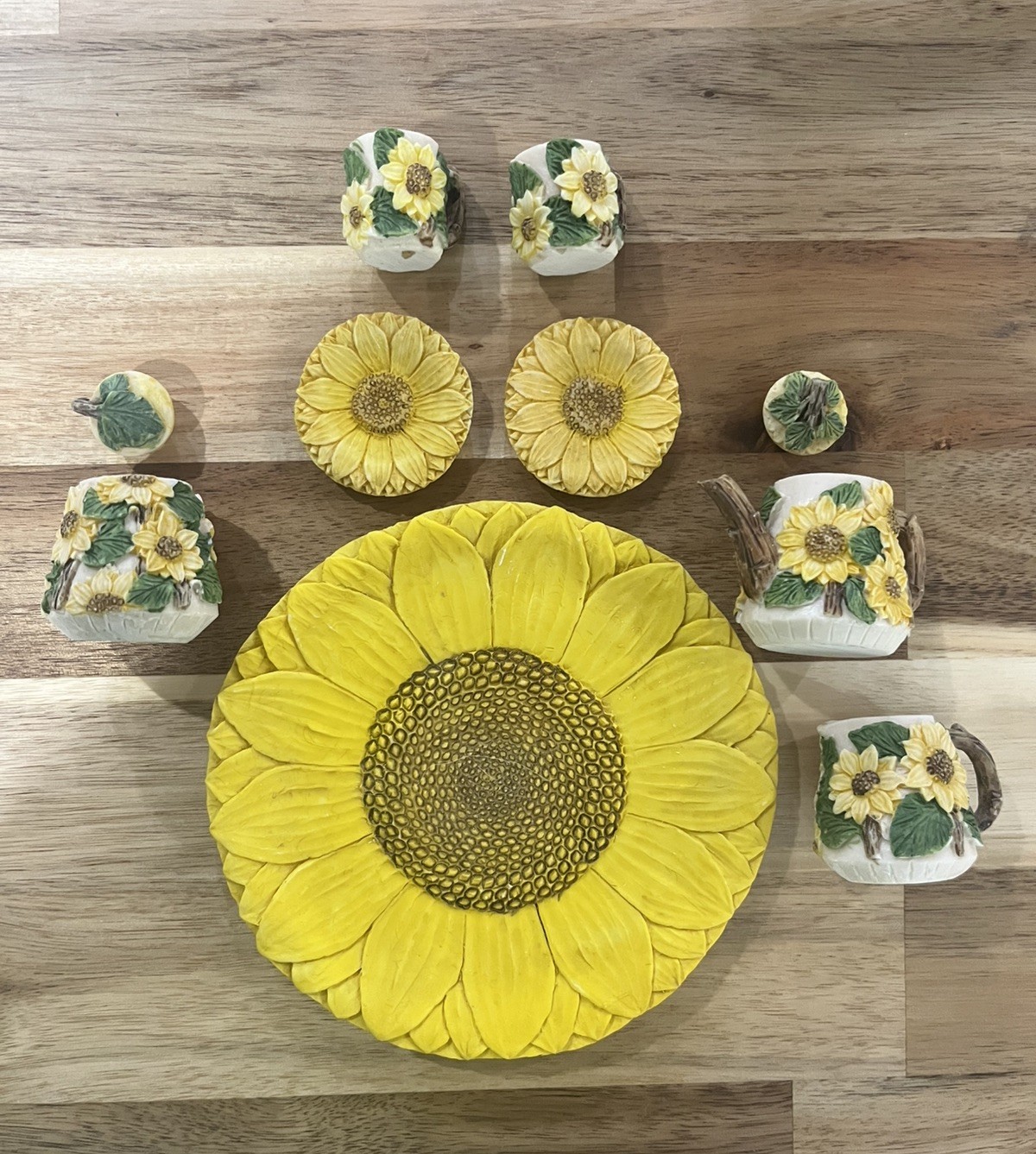 Vintage 1994 Popular Imports Mini Tea Set Sun Flower Fairy Tea Set