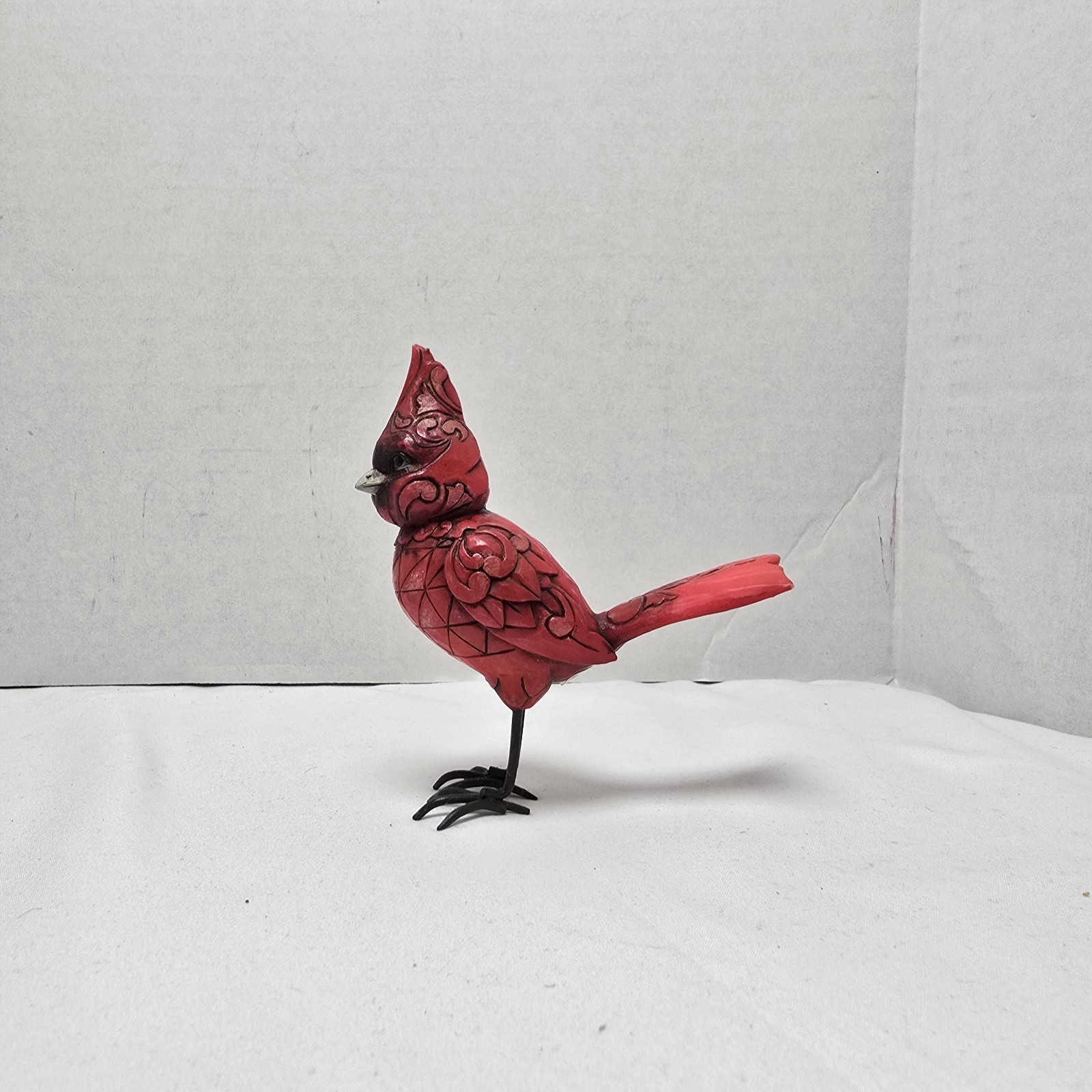 Jim Shore Heartwood Creek Mini Cardinal Bird Figurine Scrollwork Geometric Enesc