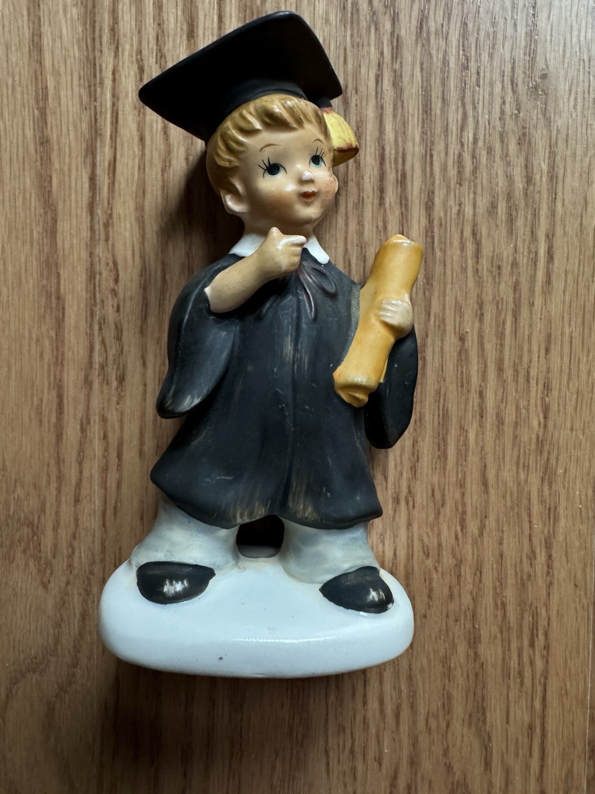 Lefton Graduation Boy With Cap Gown Diploma Original Tag 4.5” Tall #0179 Vintage