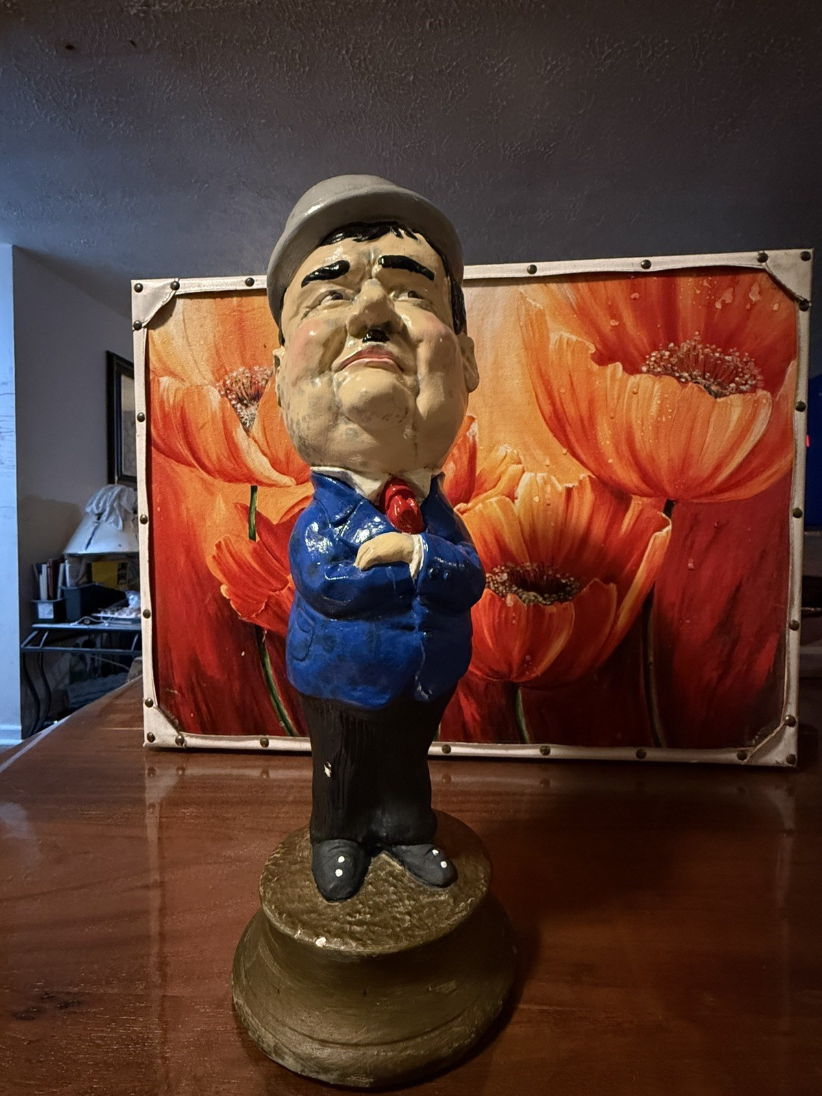 ESCO TUSCANY LIKE LAUREL AND HARDY CHALKWARE PLASTER STATUES